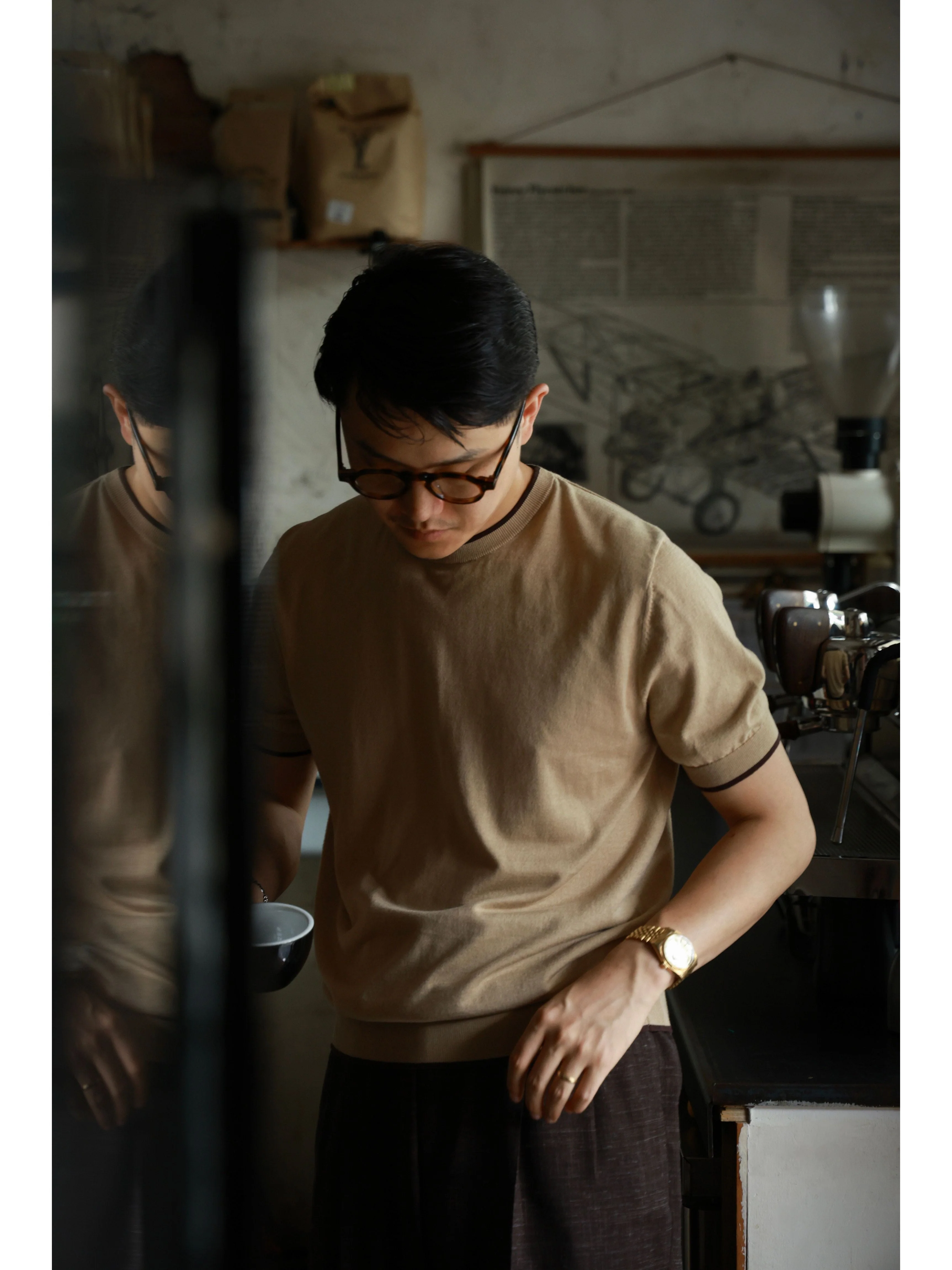 Contrast Trim Knit Tee - Image 2