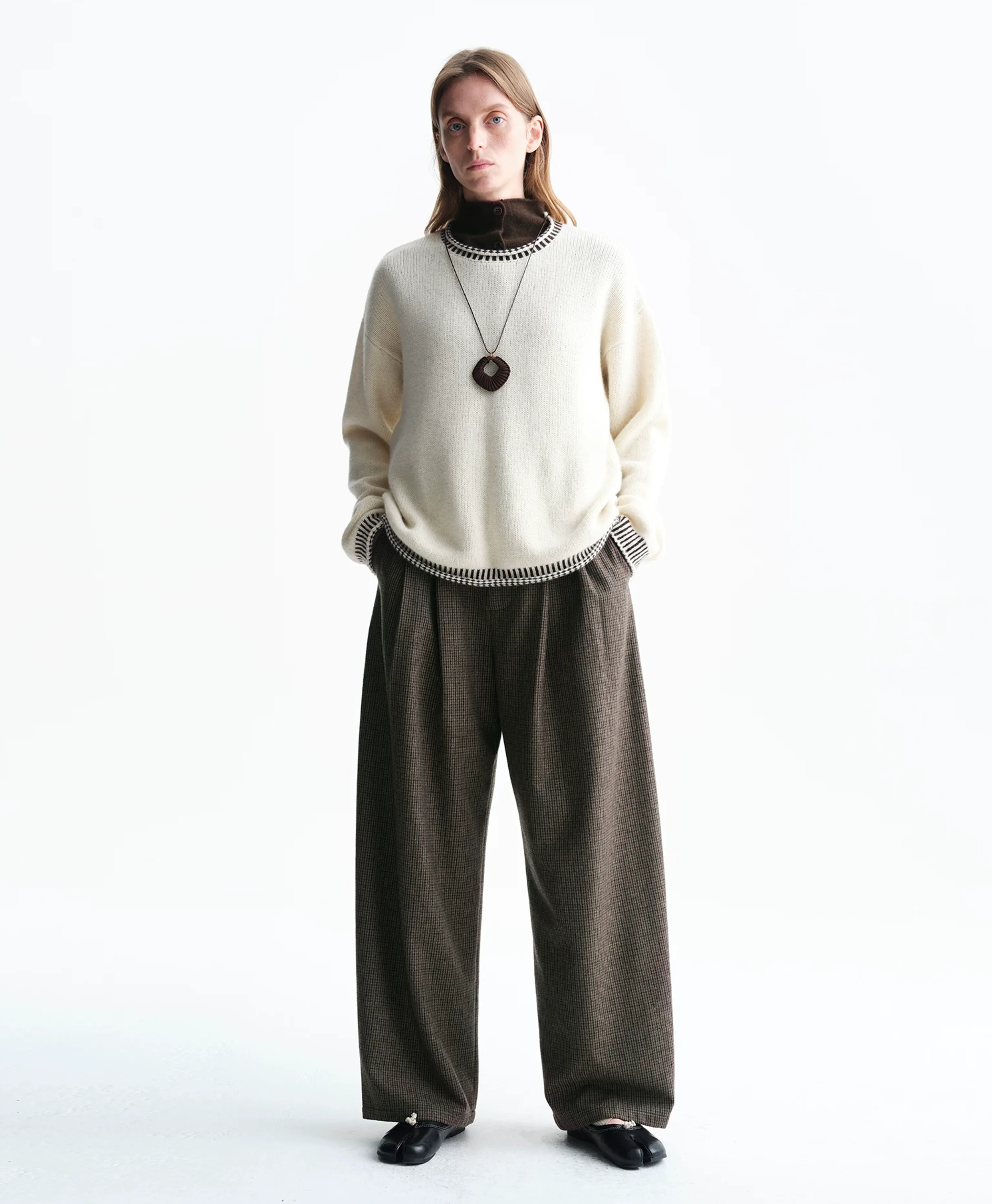 Contrast Trim Merino Crewneck - Image 3