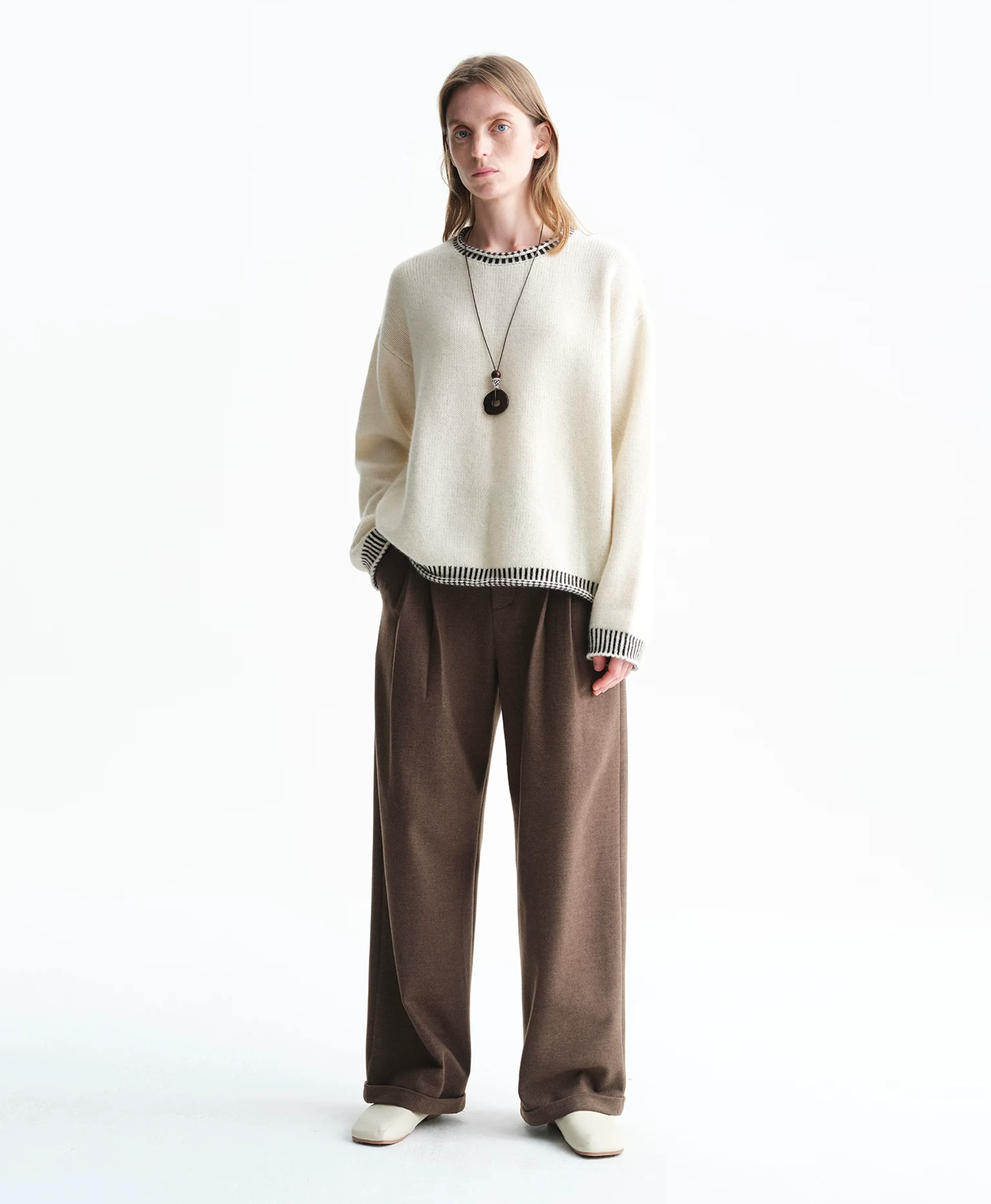 Contrast Trim Merino Crewneck - Image 5