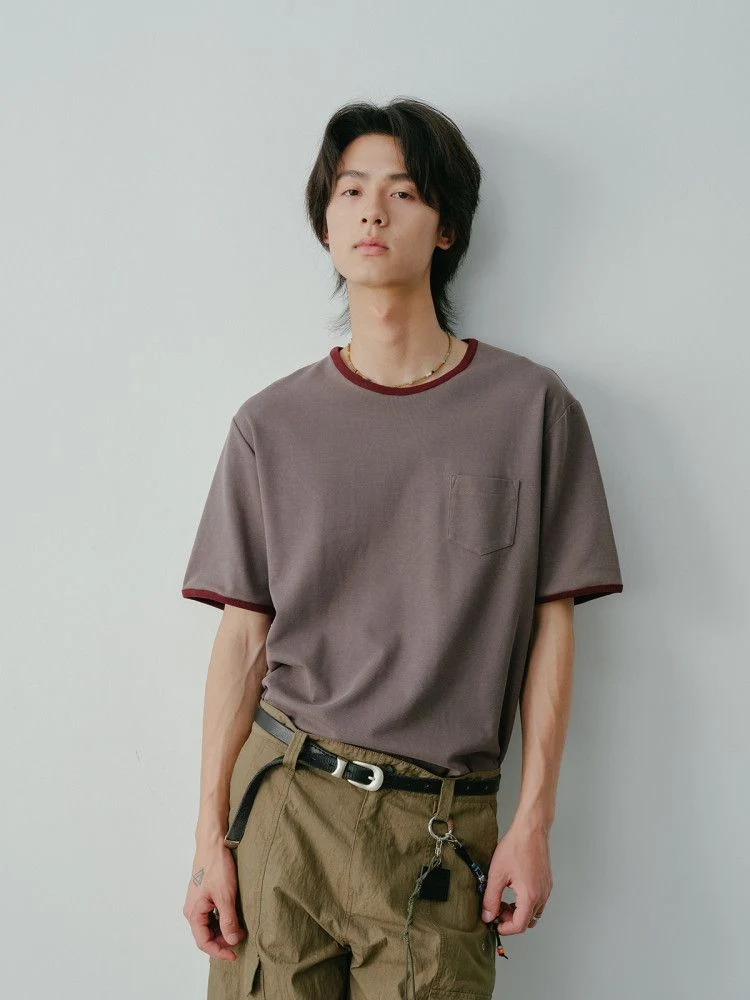 Contrast Trim Pocket Tee