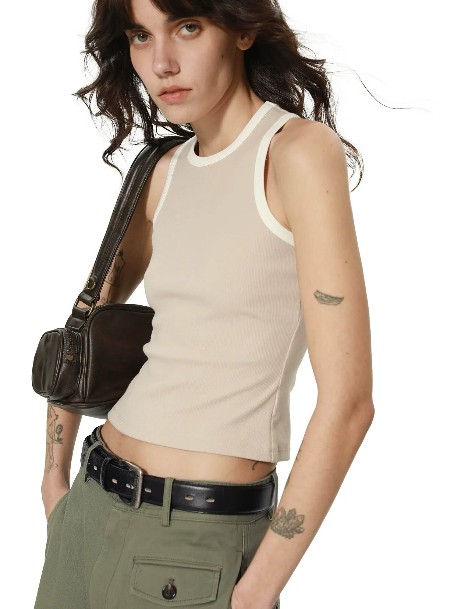 Contrast-Trim Ribbed Tank - Image 2