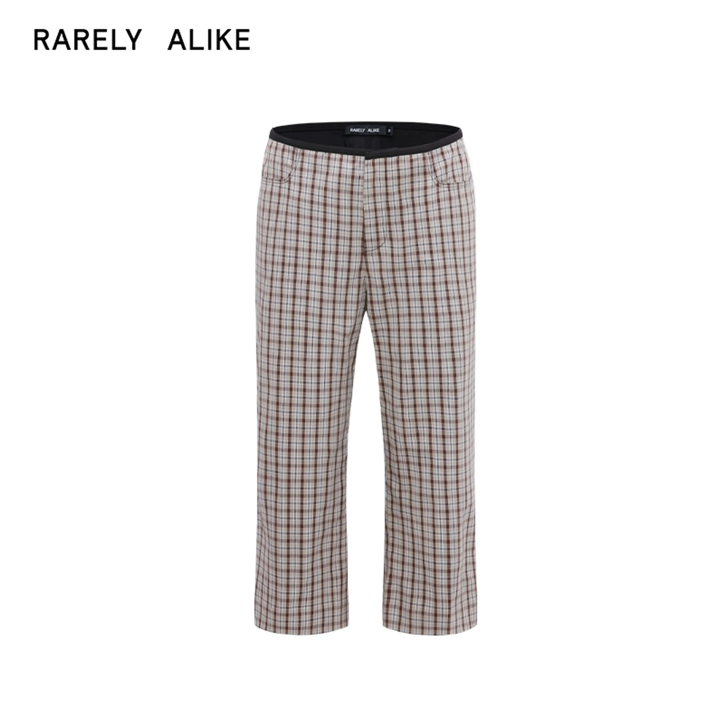 Contrast Waist Plaid Capri Pants - Image 6
