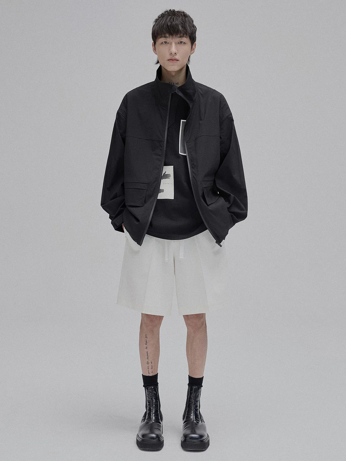 Contrast Zip Stand-Collar Jacket - Image 2