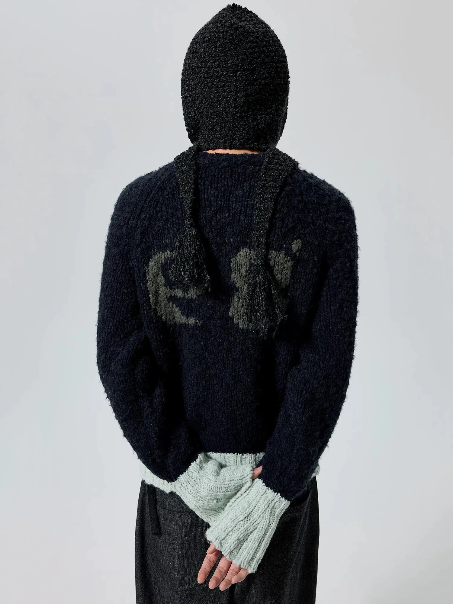 Contrast Zip Wool Cardigan - Image 3