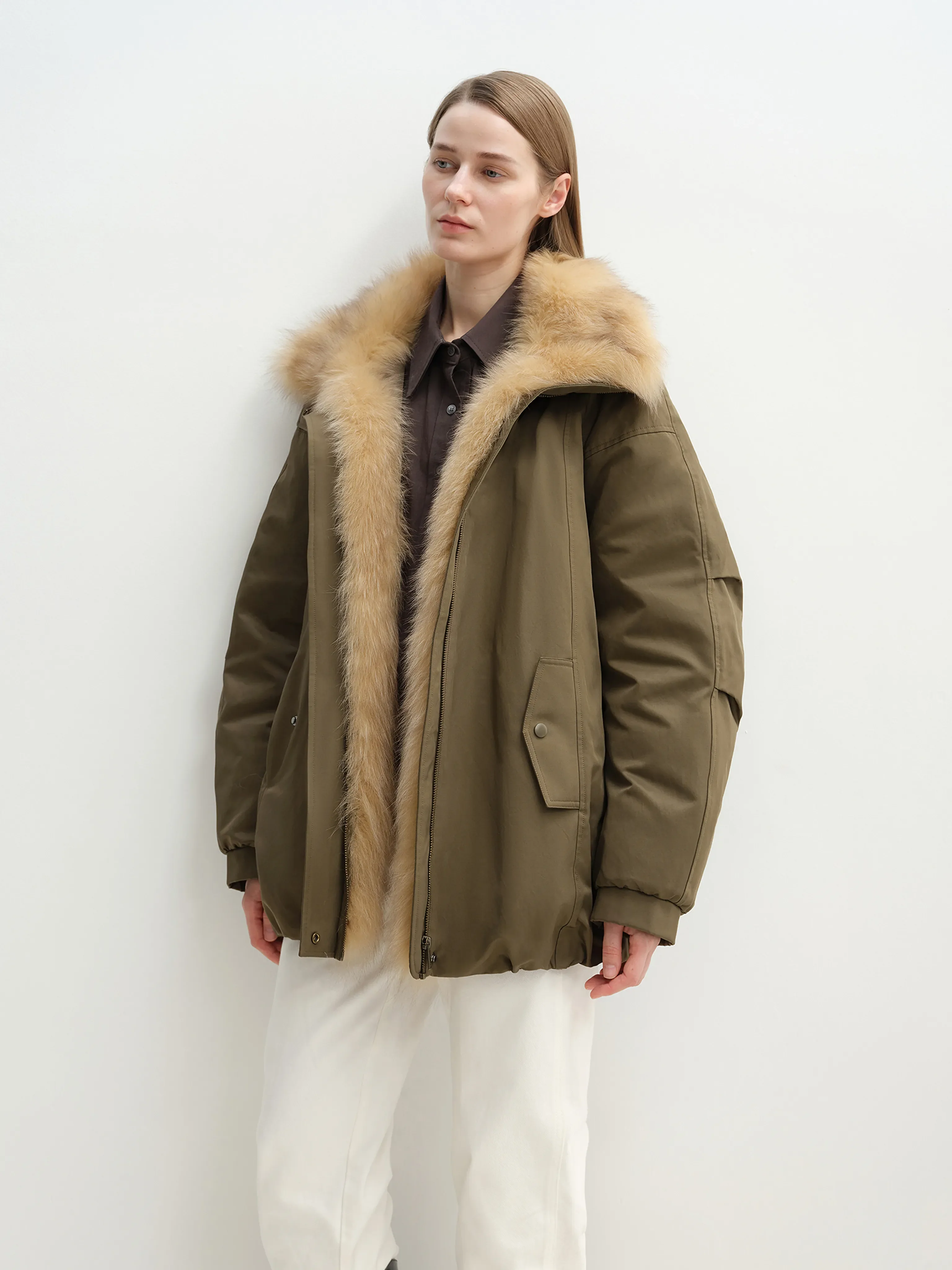 Convertible Fox Fur Down Parka - Image 2