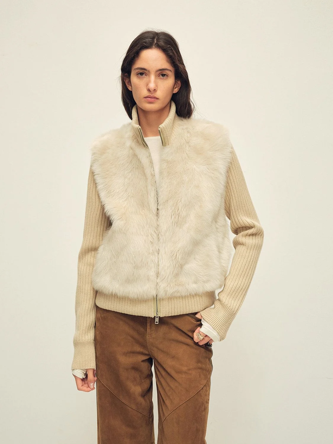 Convertible Fur Zip Jacket - Image 2