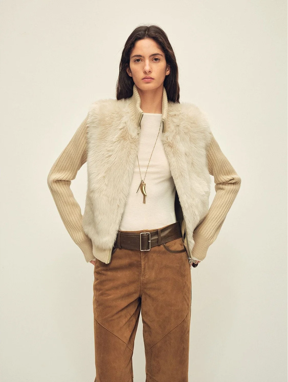 Convertible Fur Zip Jacket - Image 6