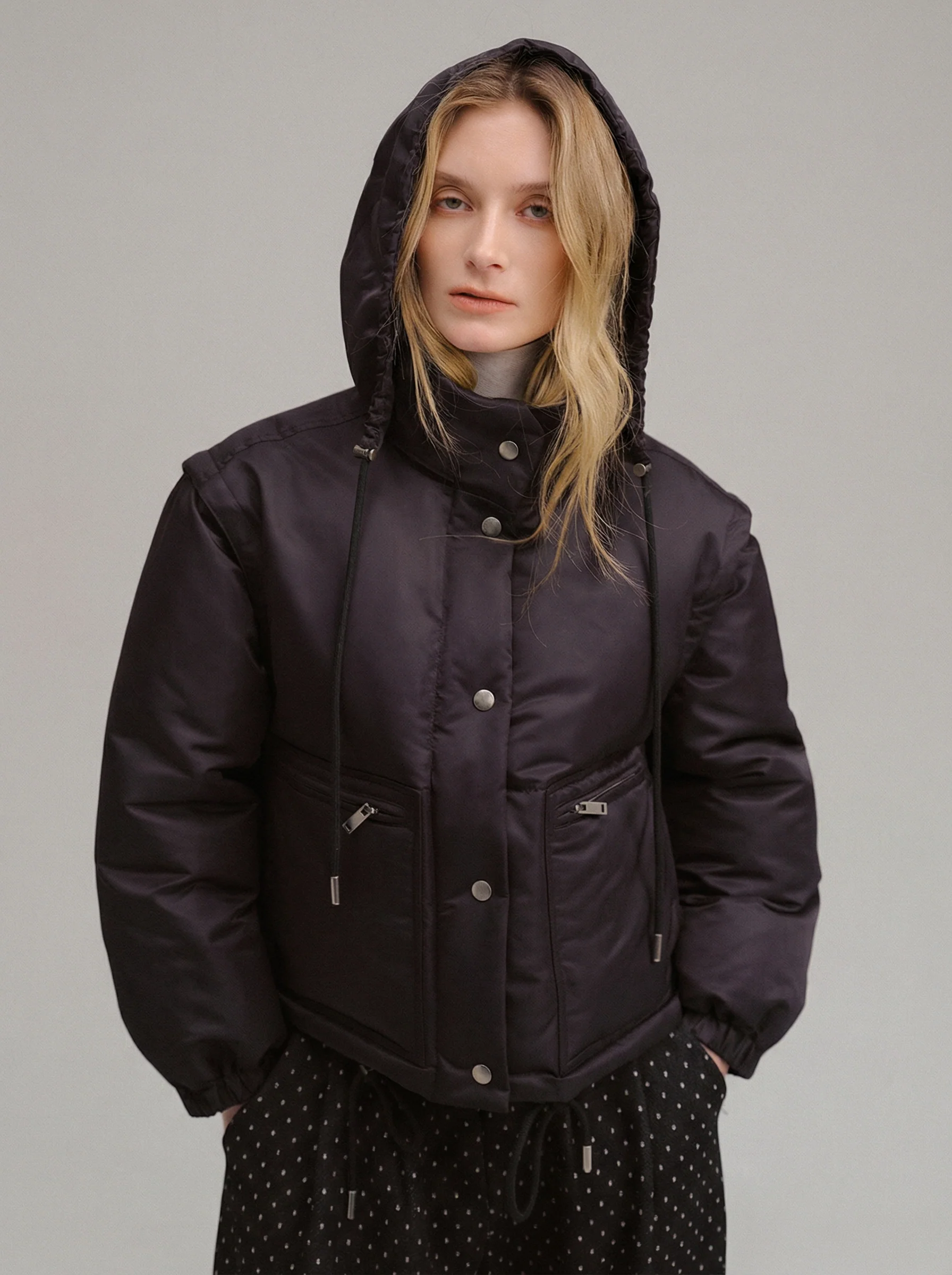 Convertible Hooded Down Jacket - Image 4