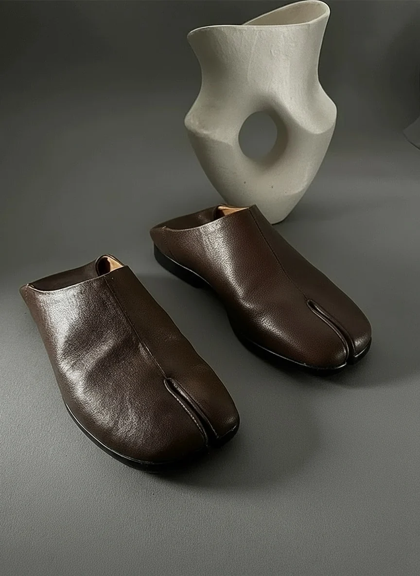 Convertible Leather Tabi Flats - Image 2