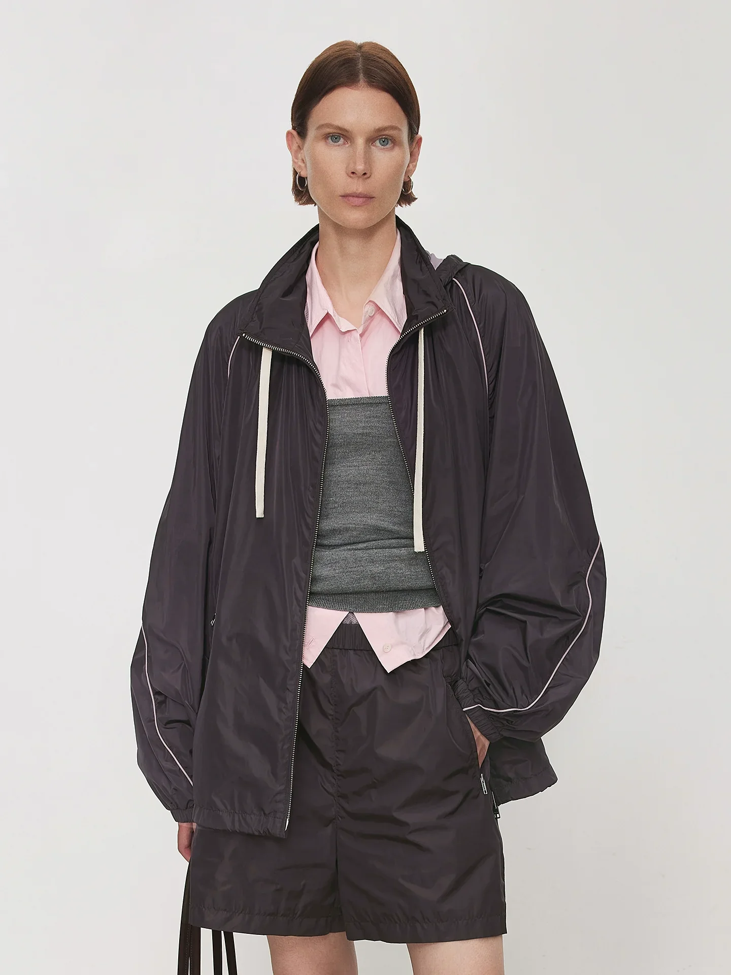 Convertible Nylon Windbreaker & Shorts Set