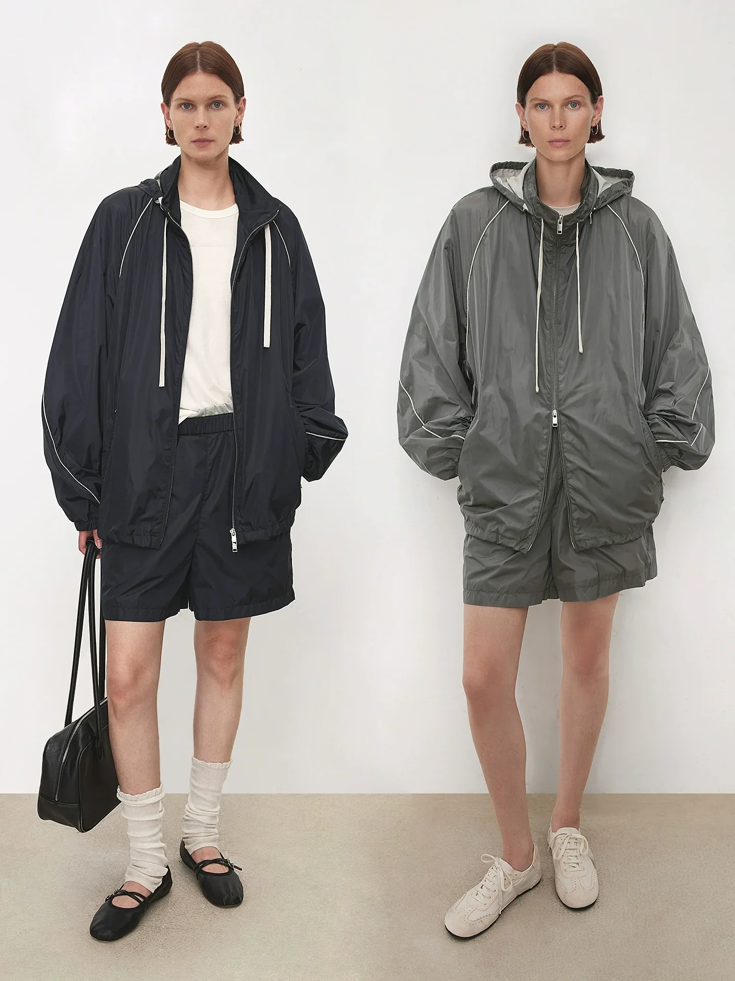 Convertible Nylon Windbreaker & Shorts Set - Image 2