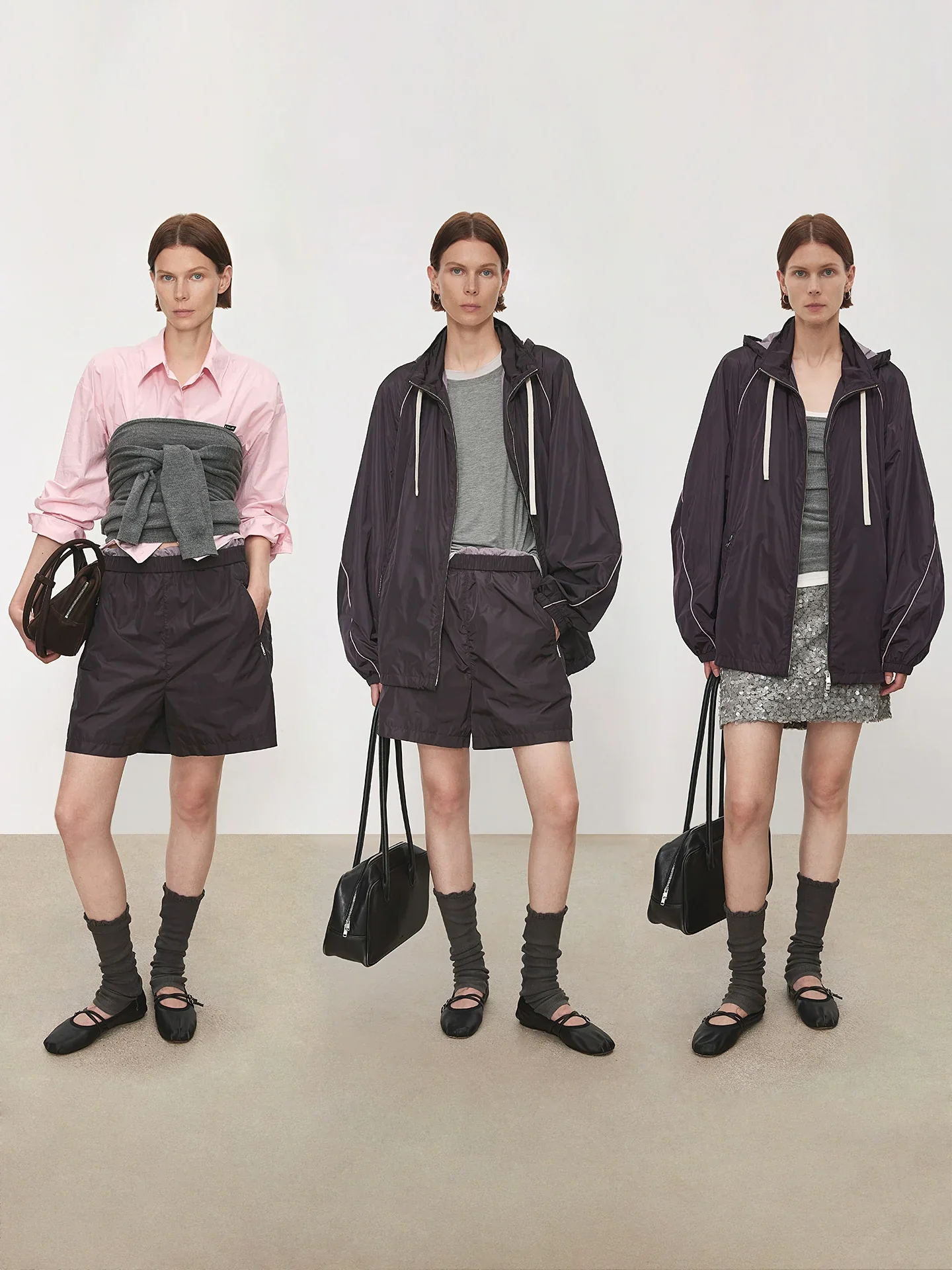 Convertible Nylon Windbreaker & Shorts Set - Image 3