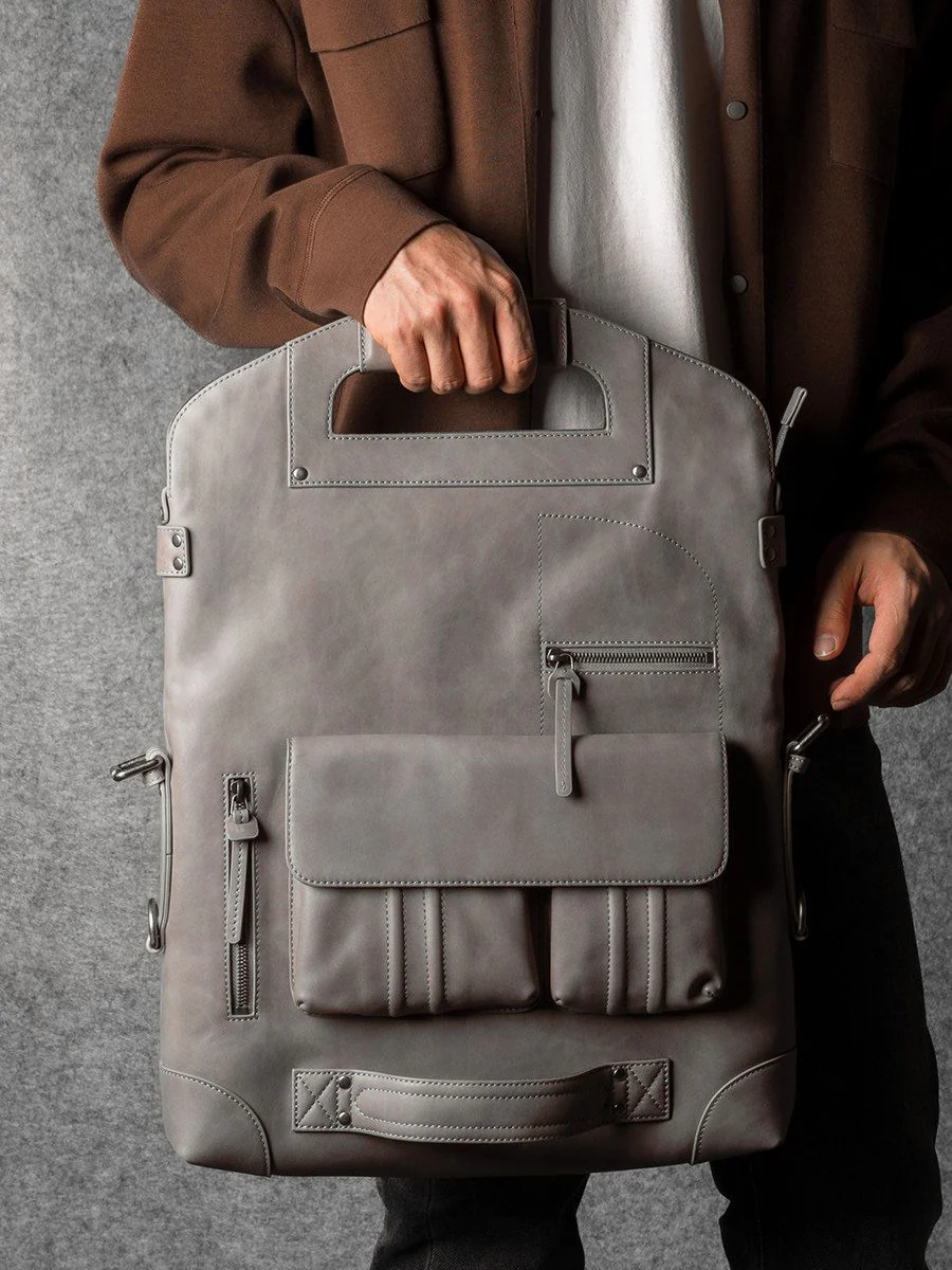 Convertible Top-Grain Leather Laptop Bag