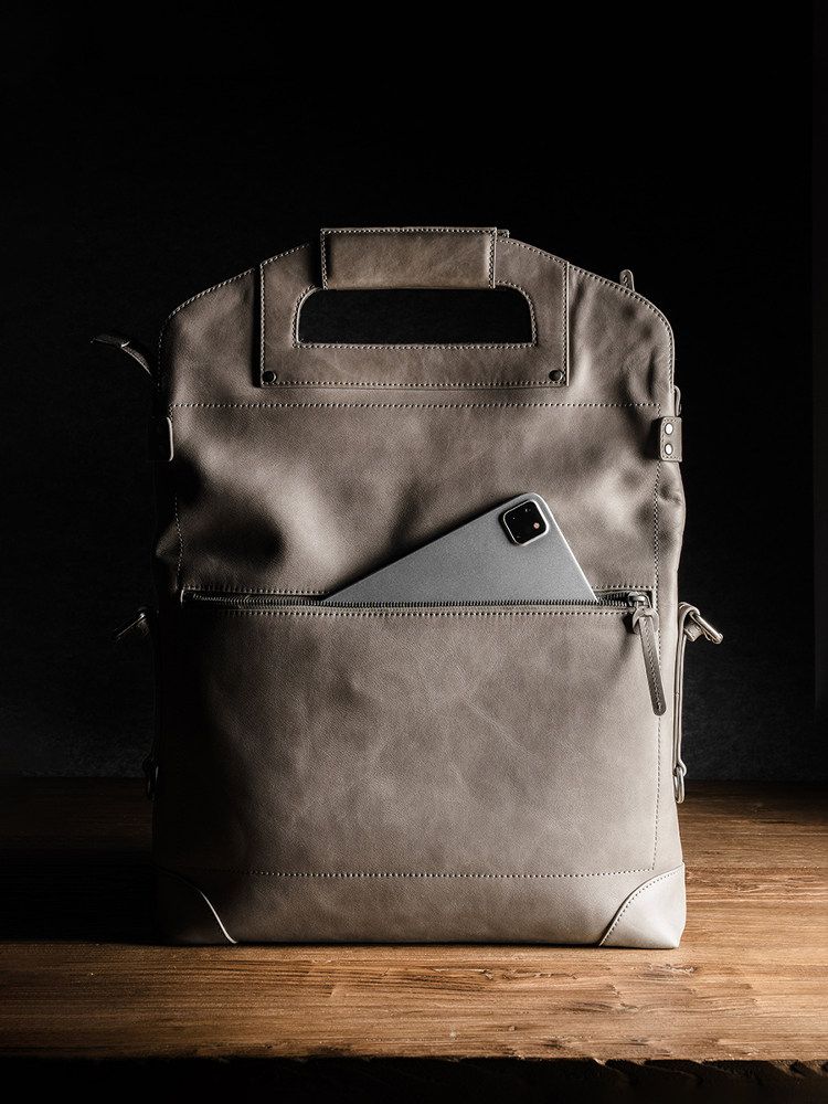 Convertible Top-Grain Leather Laptop Bag - Image 5
