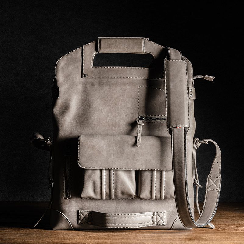 Convertible Top-Grain Leather Laptop Bag - Image 7