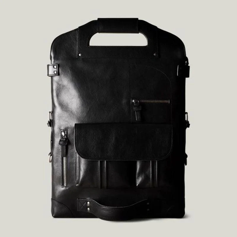 Convertible Top-Grain Leather Laptop Bag - Image 8