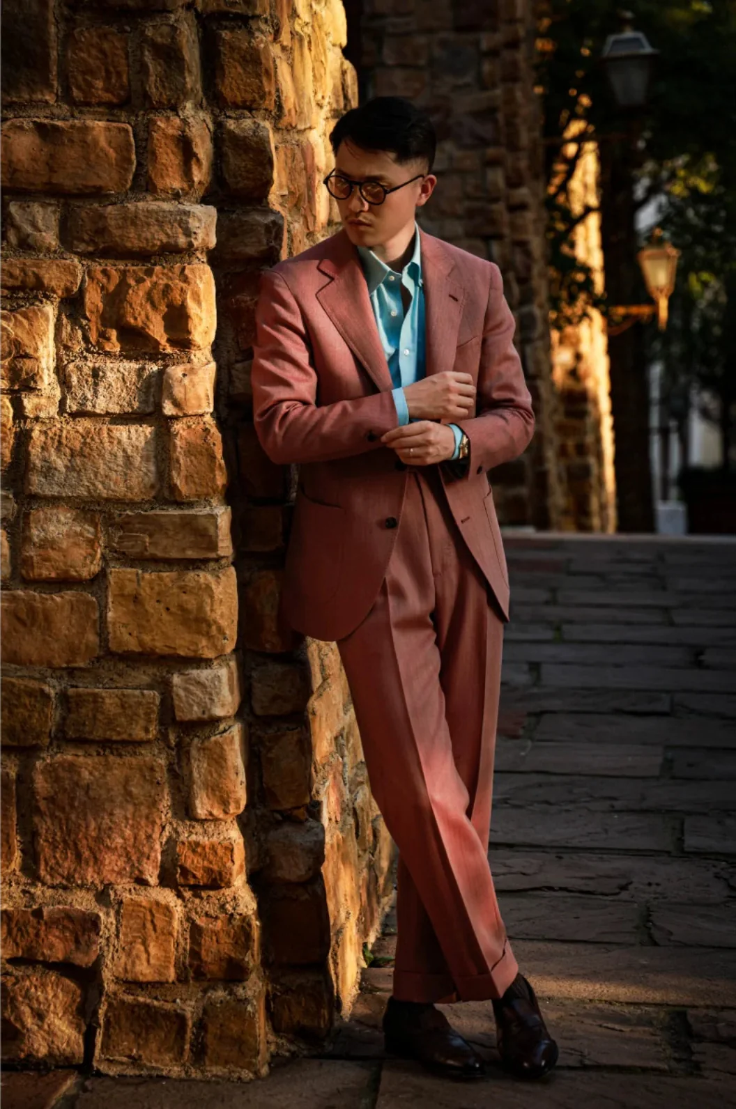 Coral Solaro Herringbone Trousers - Image 2