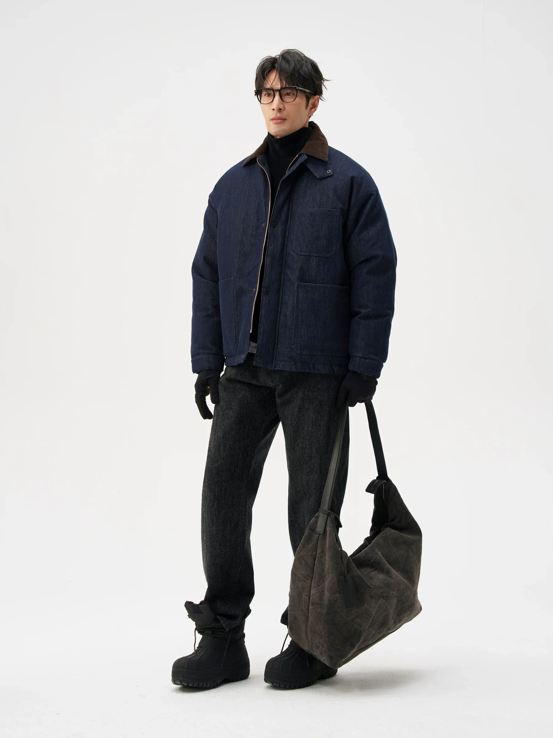 Corduroy Collar Down Jacket - Image 2