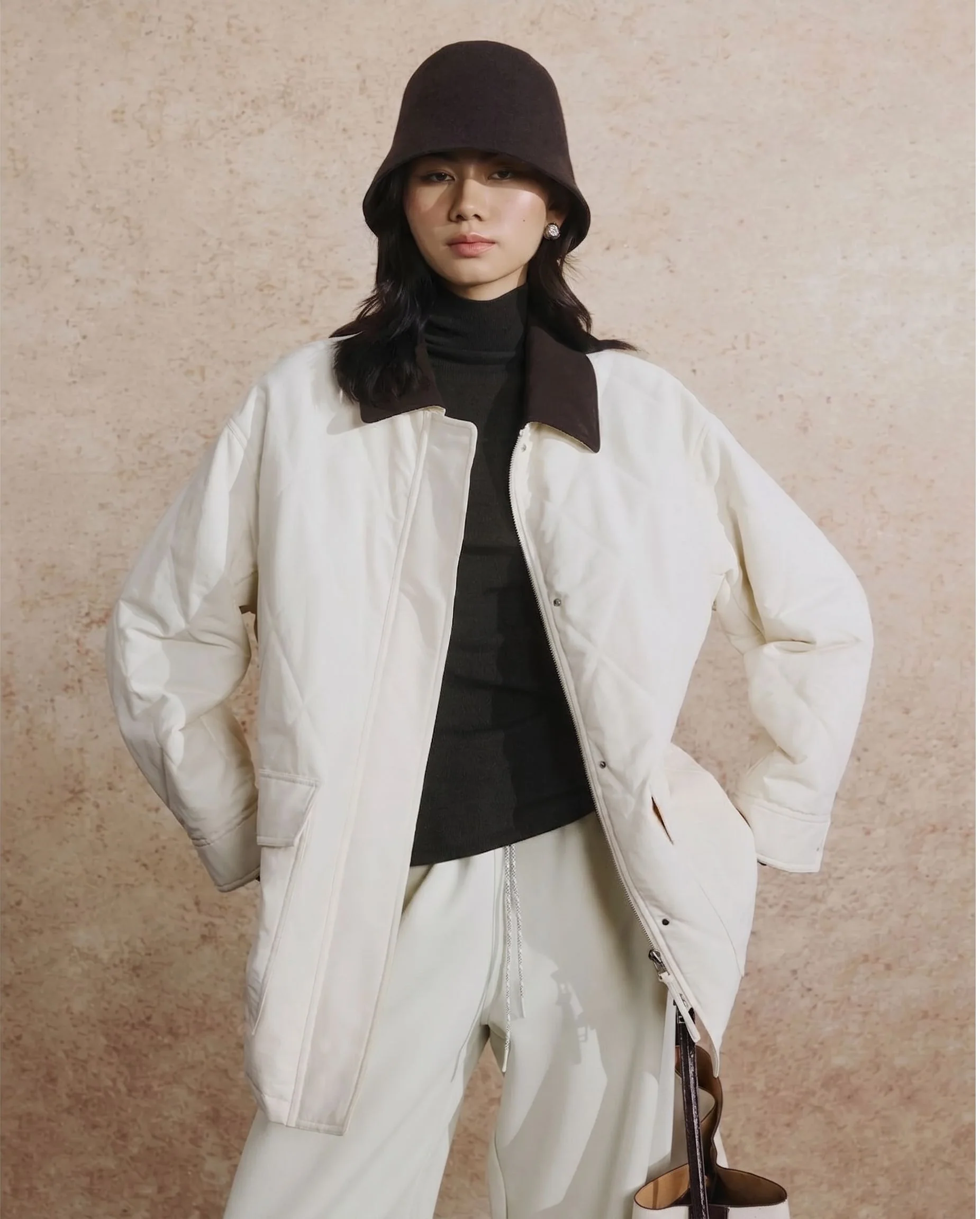 Corduroy Collar Quilted Jacket - Image 2