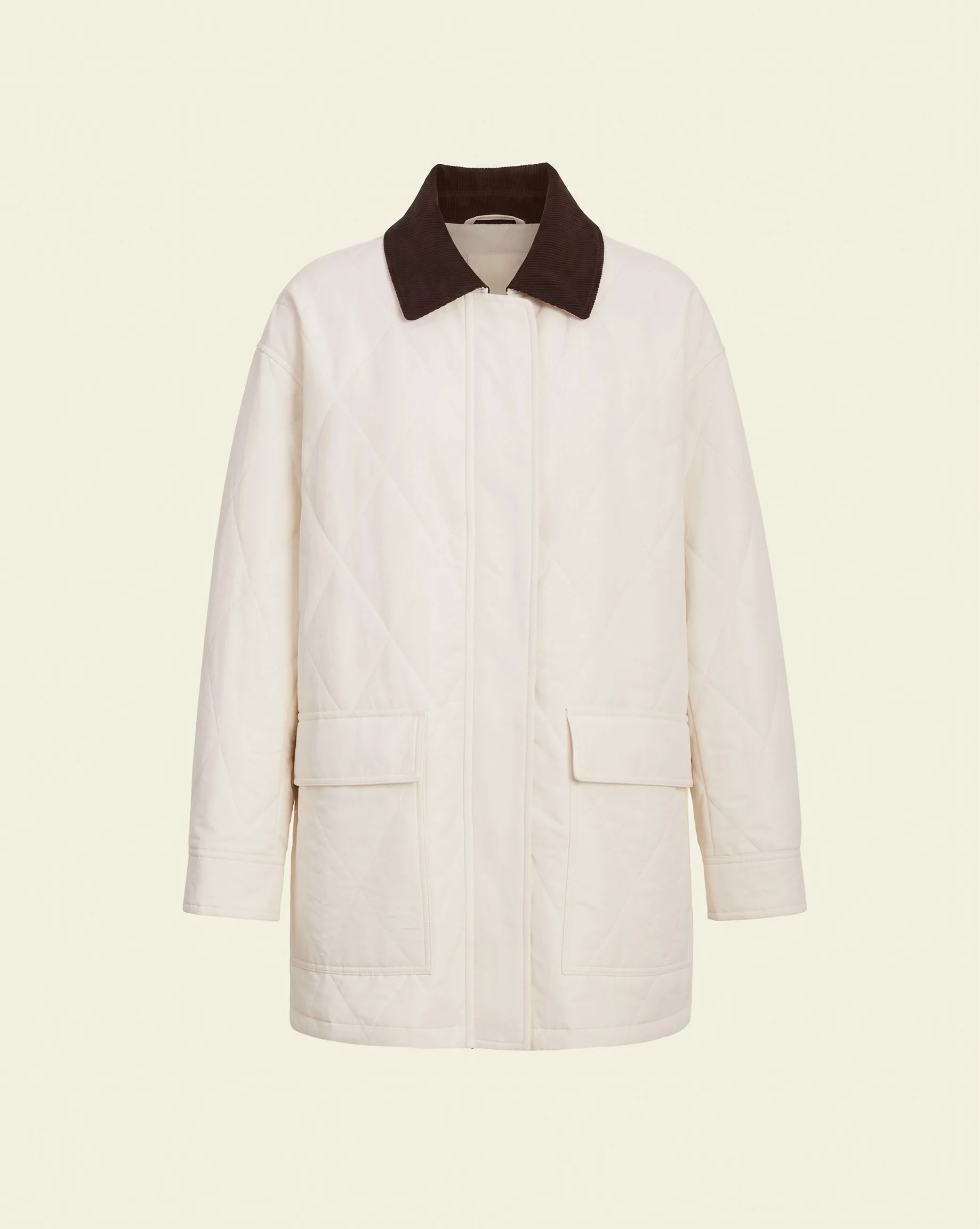 Corduroy Collar Quilted Jacket - Image 5