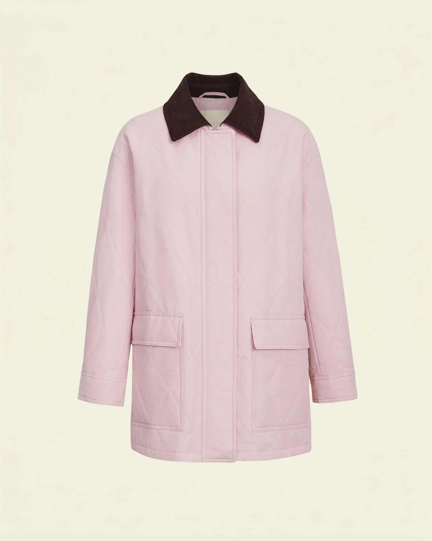 Corduroy Collar Quilted Jacket - Image 6