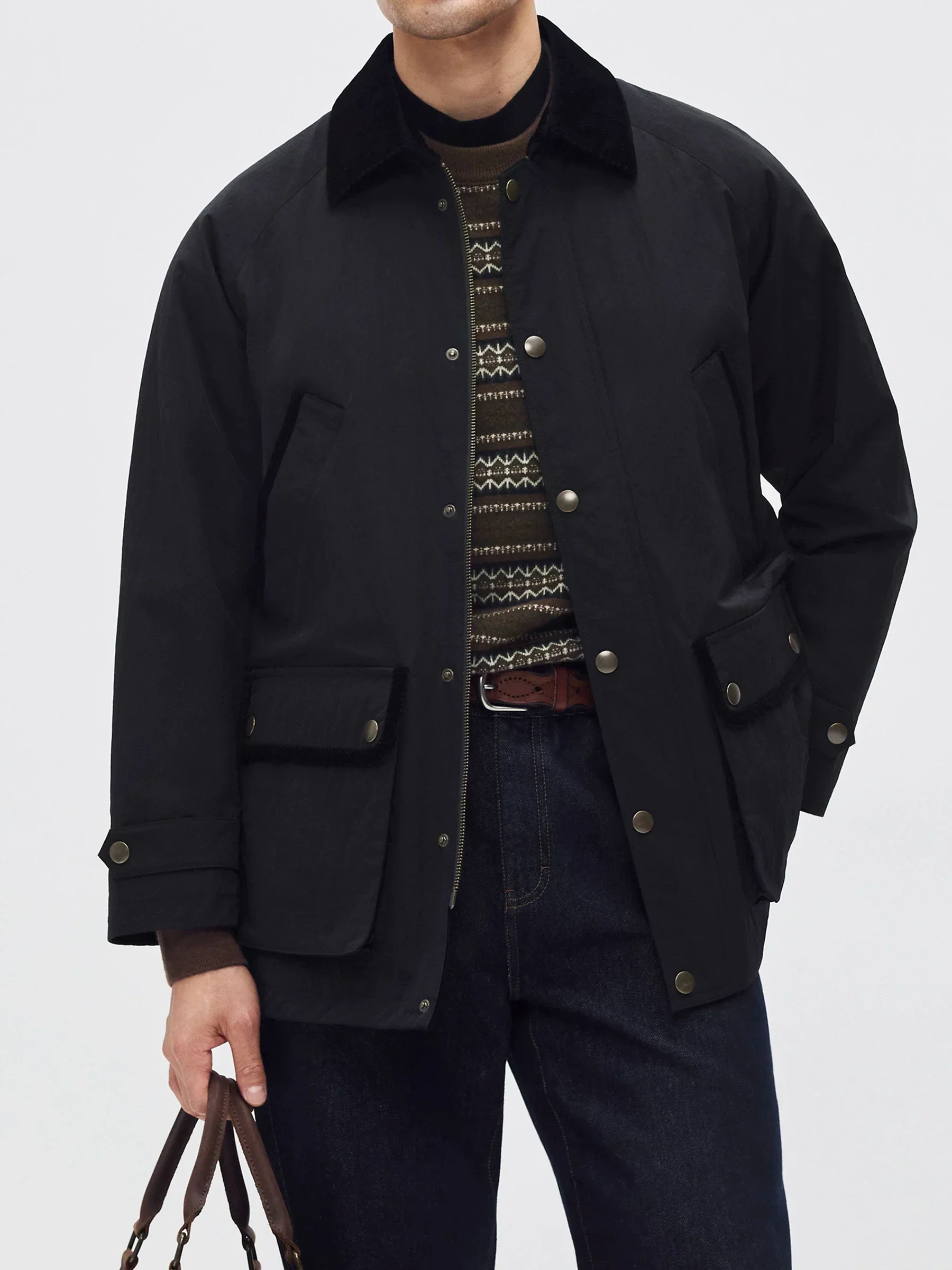 Corduroy Collar Raglan Field Jacket - Image 2