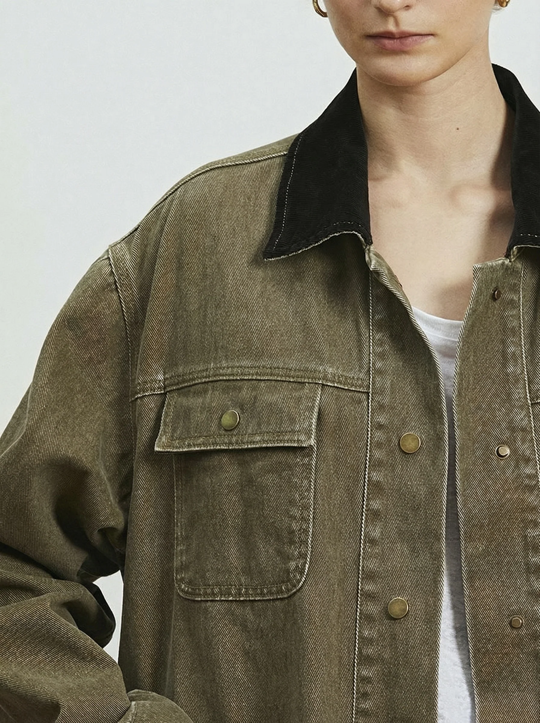 Corduroy Collar Work Jacket - Image 3