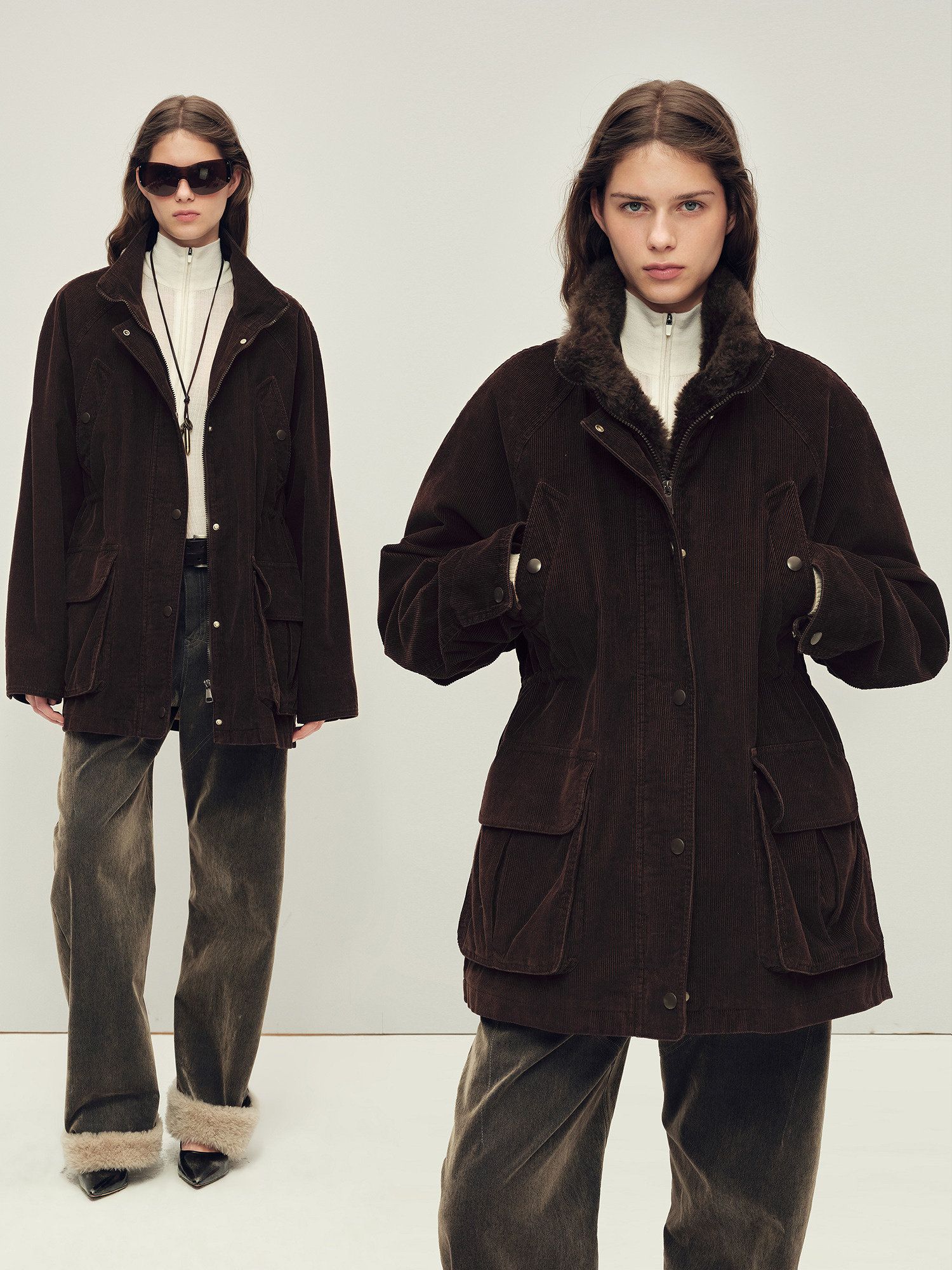 Corduroy Shearling Parka