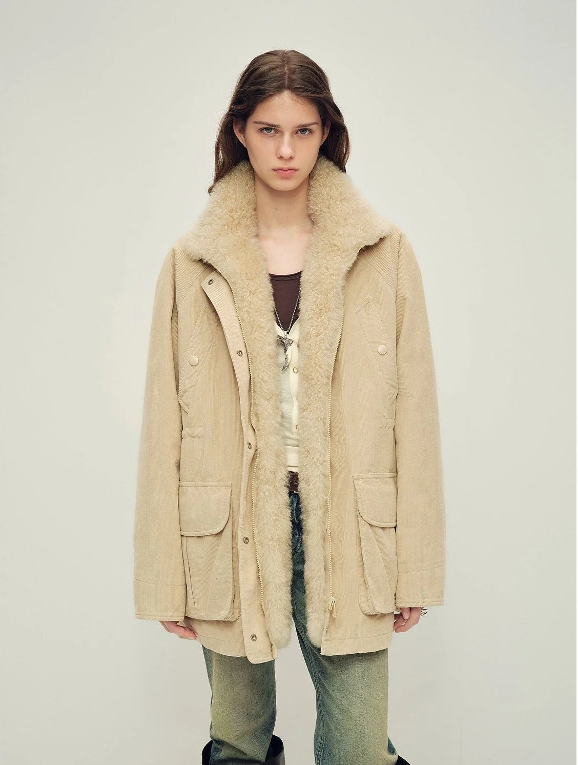 Corduroy Shearling Parka - Image 5