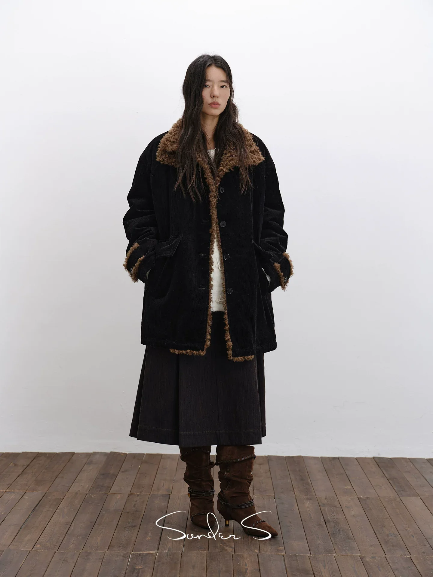 Corduroy Sherpa Coat - Image 3