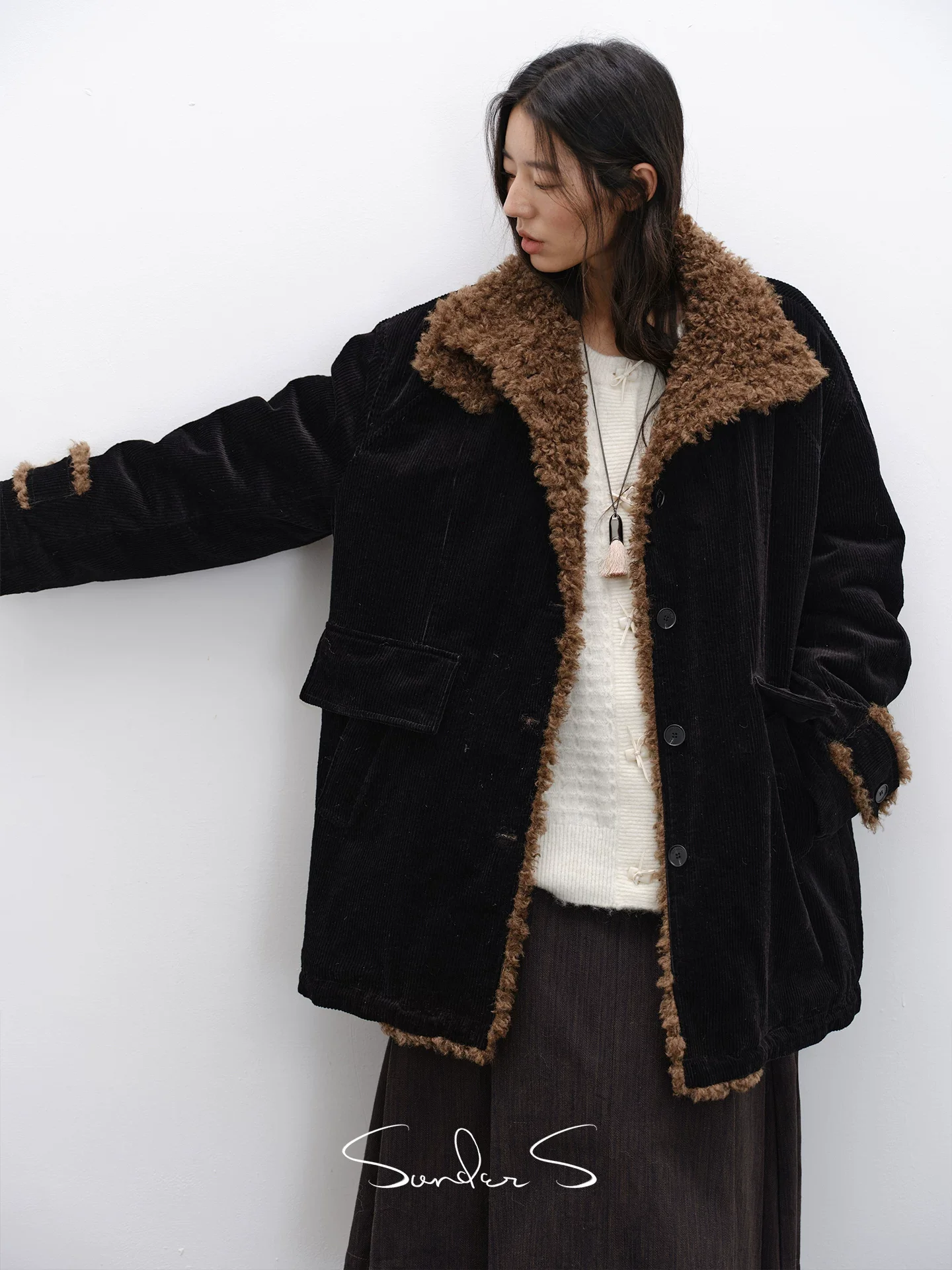 Corduroy Sherpa Coat - Image 5