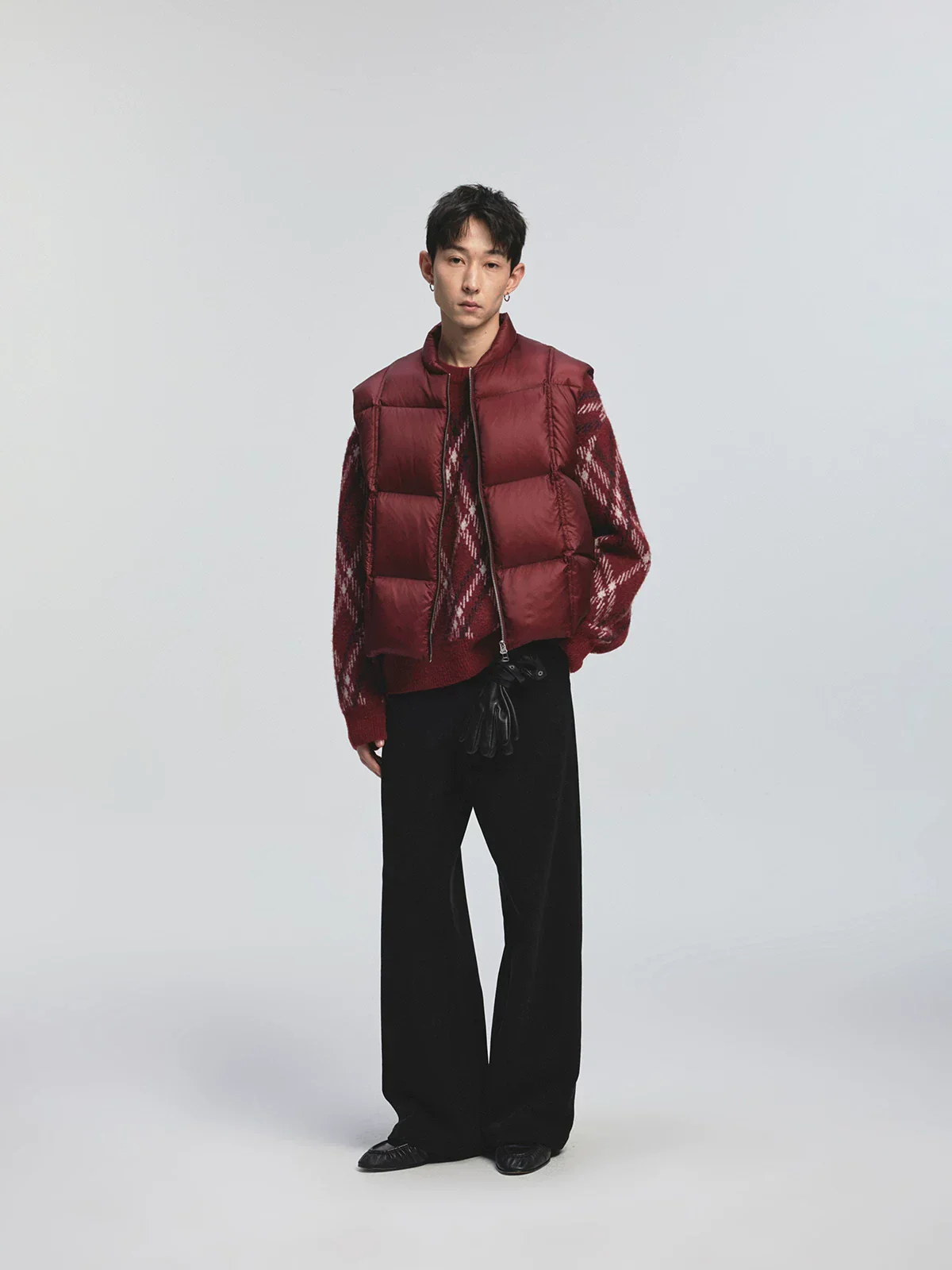 Corduroy Single-Pleat Wide-Leg Trousers