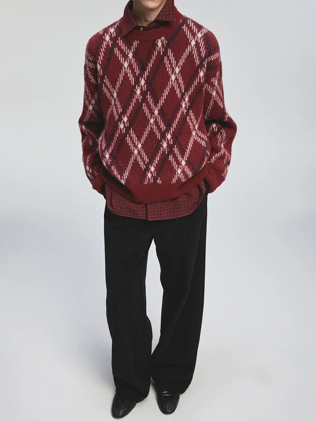 Corduroy Single-Pleat Wide-Leg Trousers - Image 2