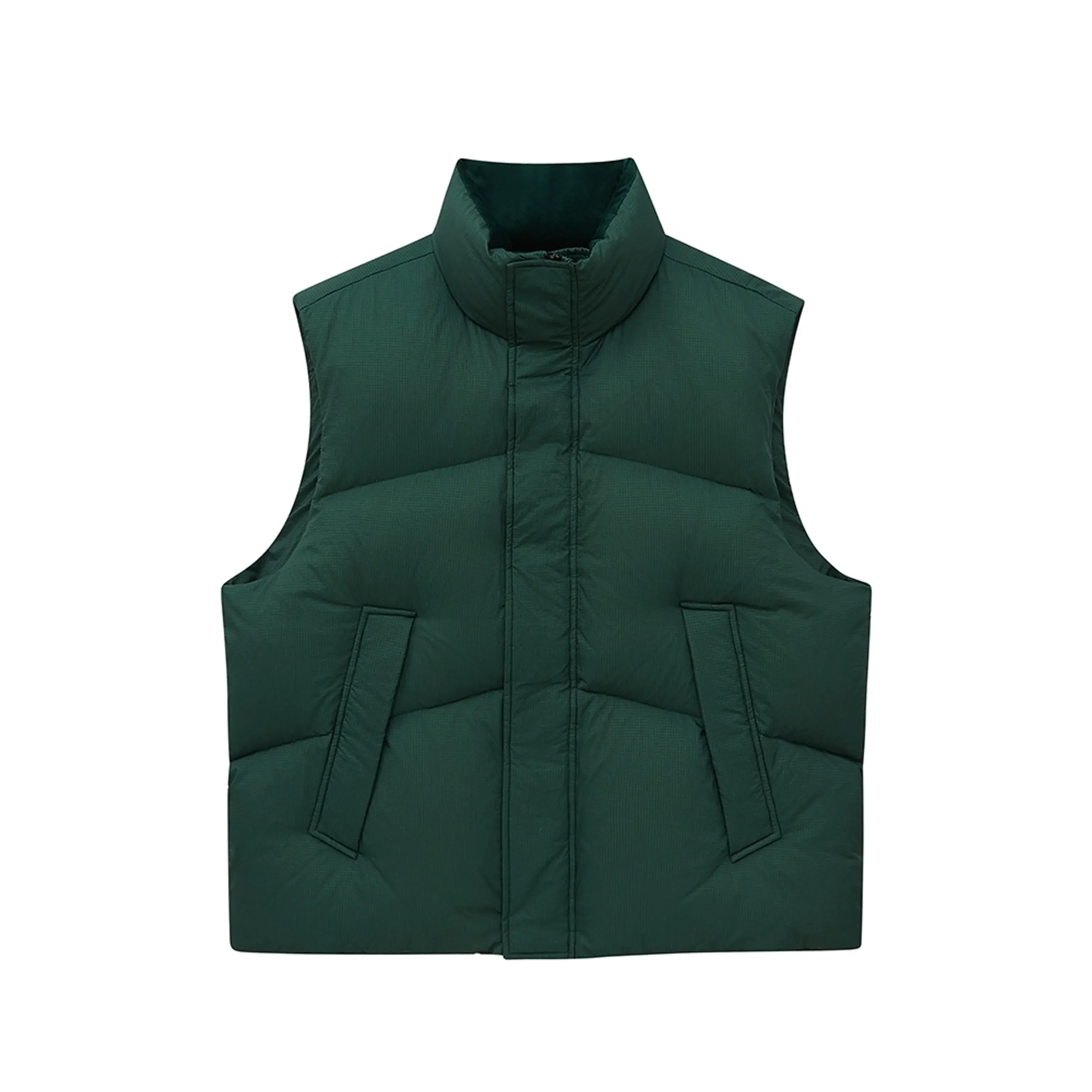 Corduroy-Trim High-Neck Down Vest - Image 6