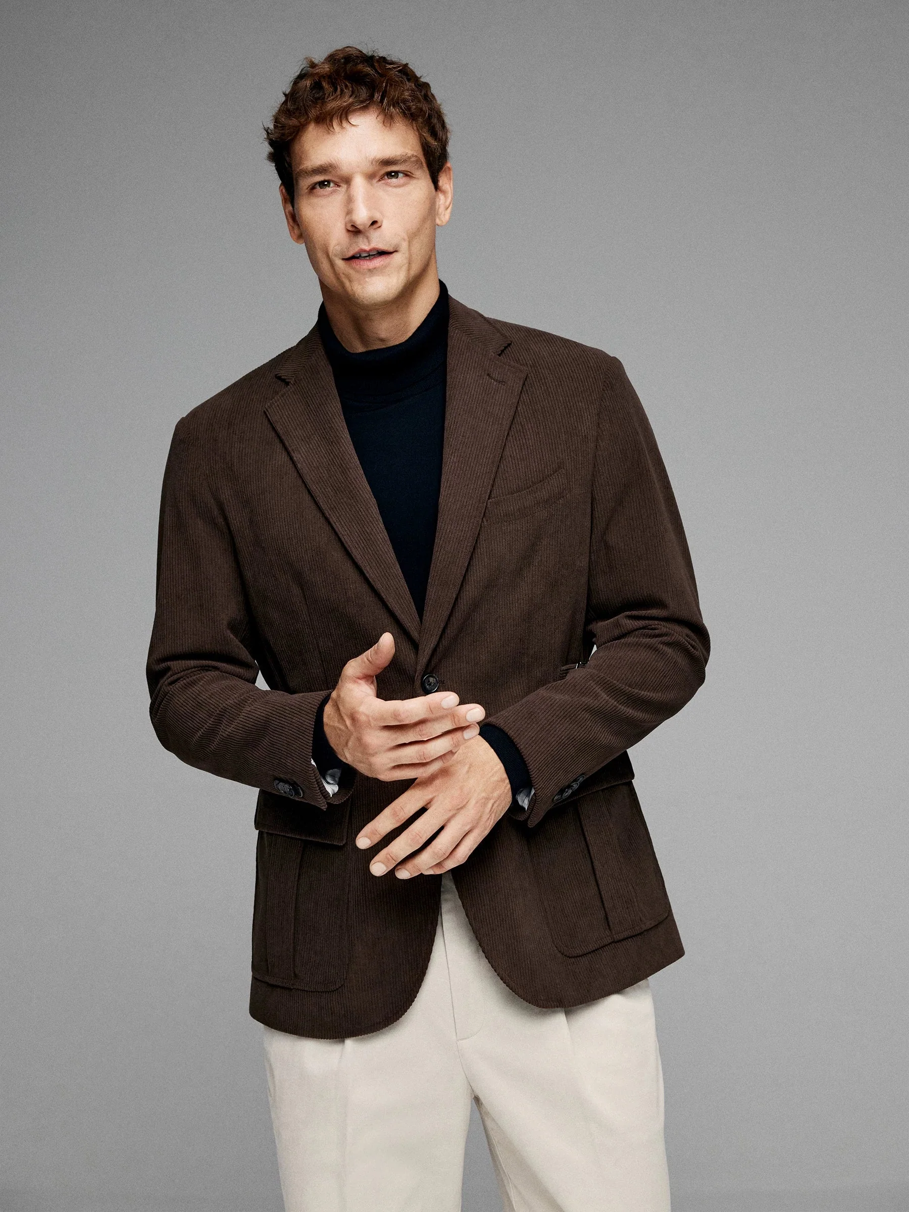 Corduroy Two-Button Blazer - Image 3