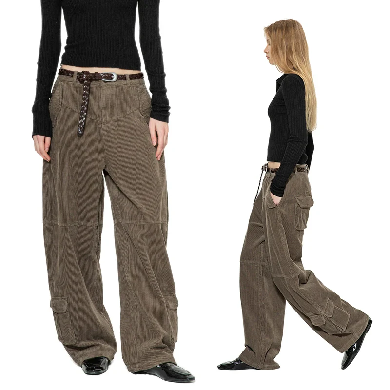 Corduroy Wide-Leg Cargo Pants - Image 2