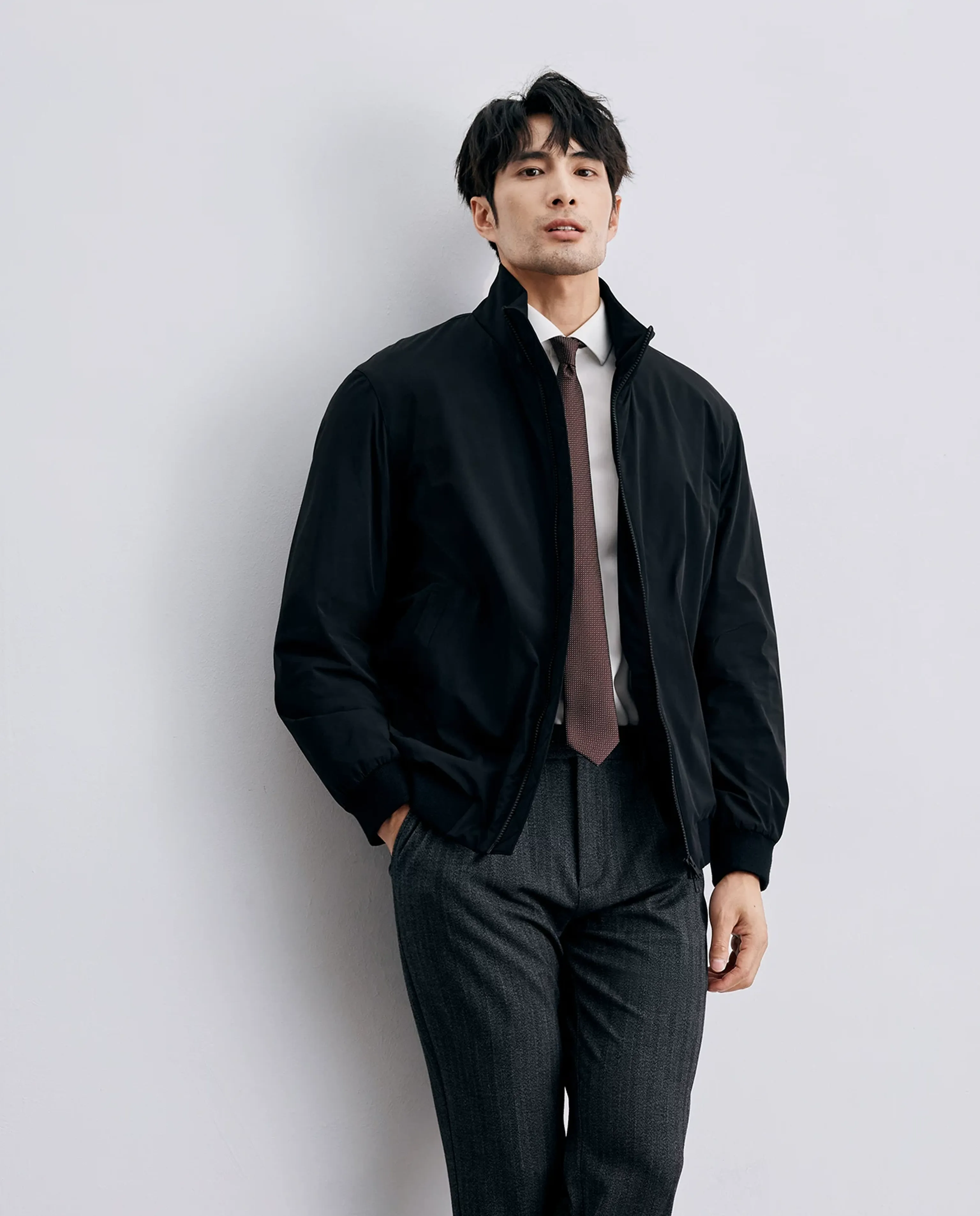 Cotton-Filled Stand-Collar Zip Jacket - Image 3
