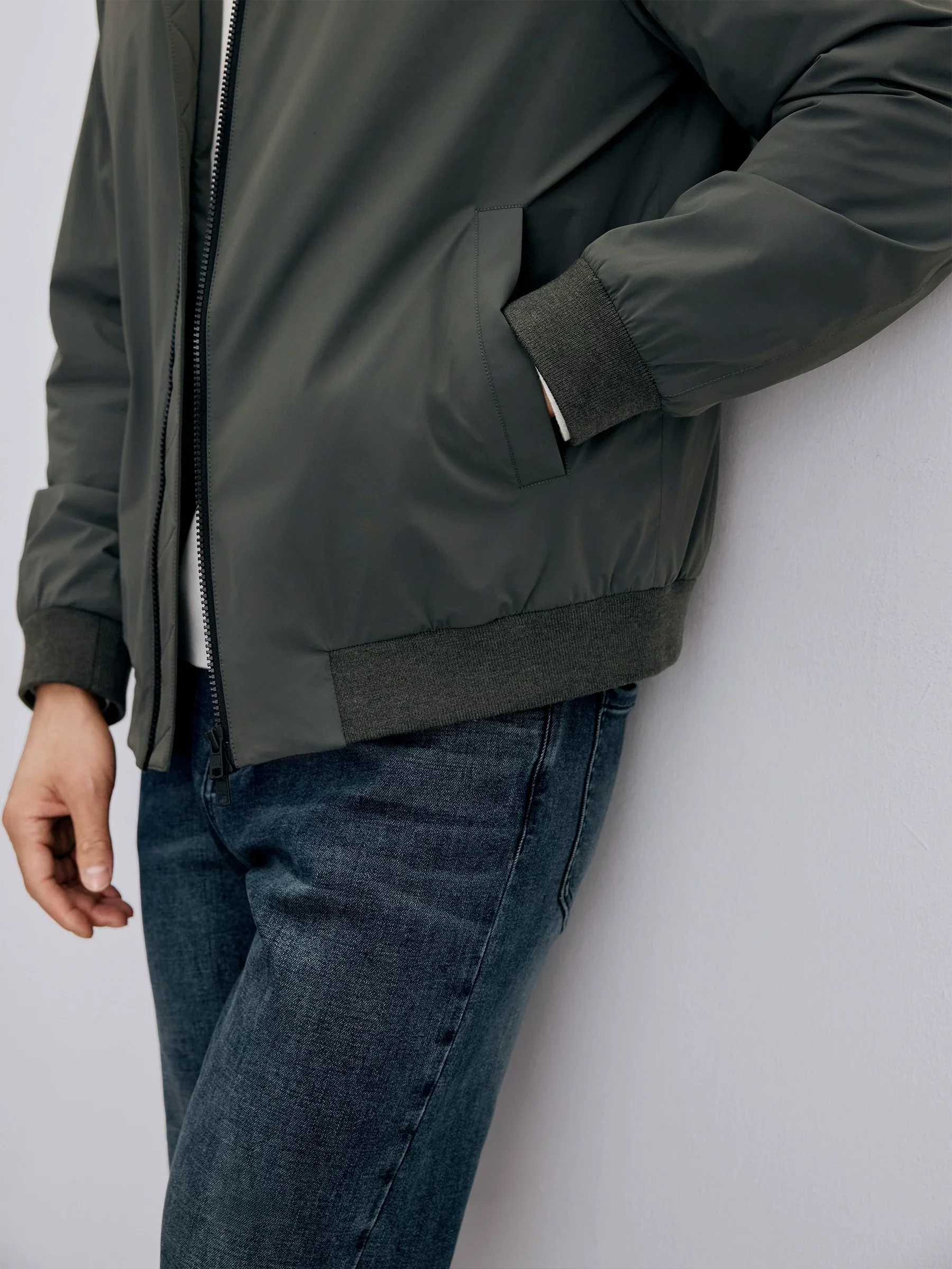 Cotton-Filled Stand-Collar Zip Jacket - Image 4