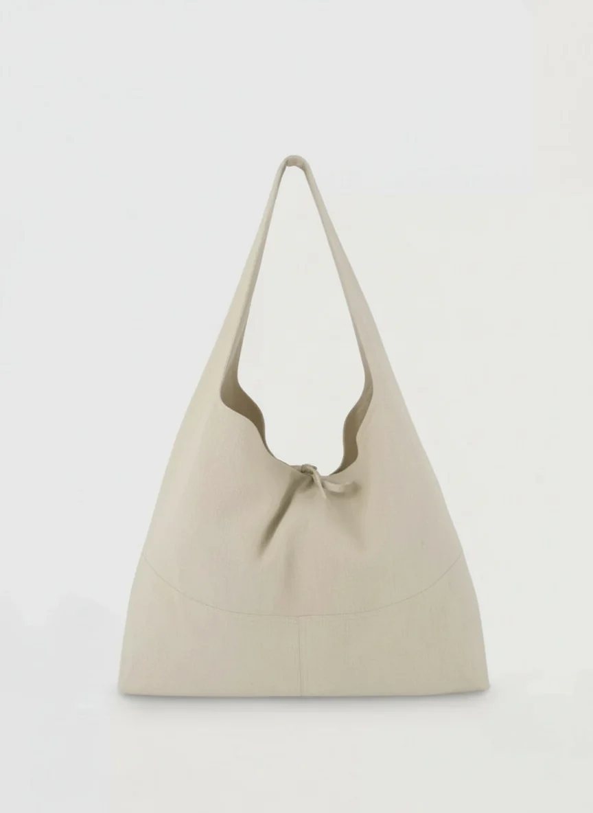 Cotton-Linen Hobo Shoulder Tote - Image 4