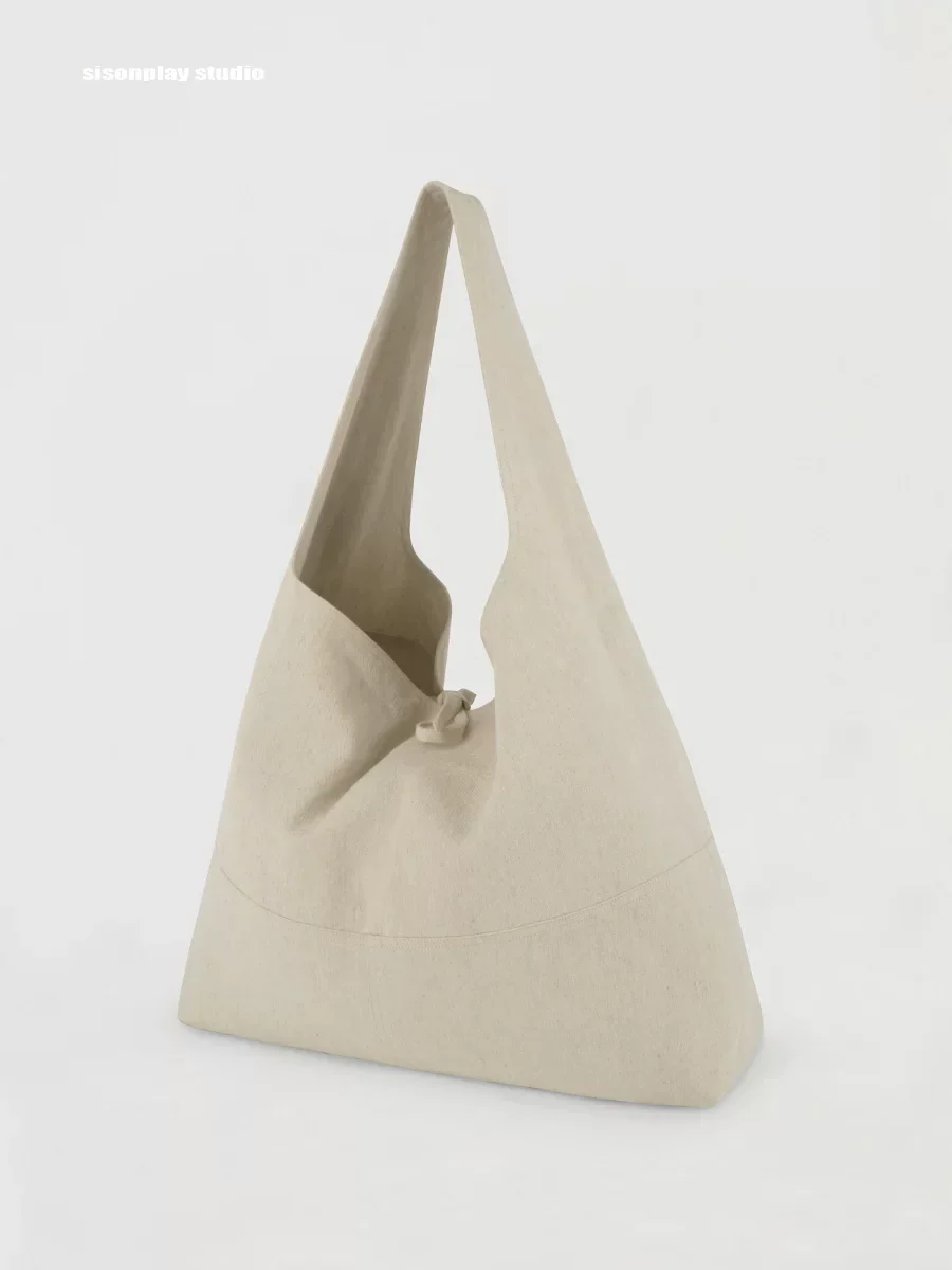 Cotton-Linen Hobo Shoulder Tote - Image 5