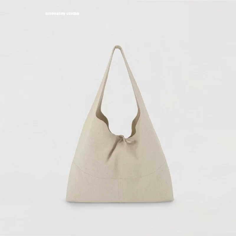 Cotton-Linen Hobo Shoulder Tote - Image 6