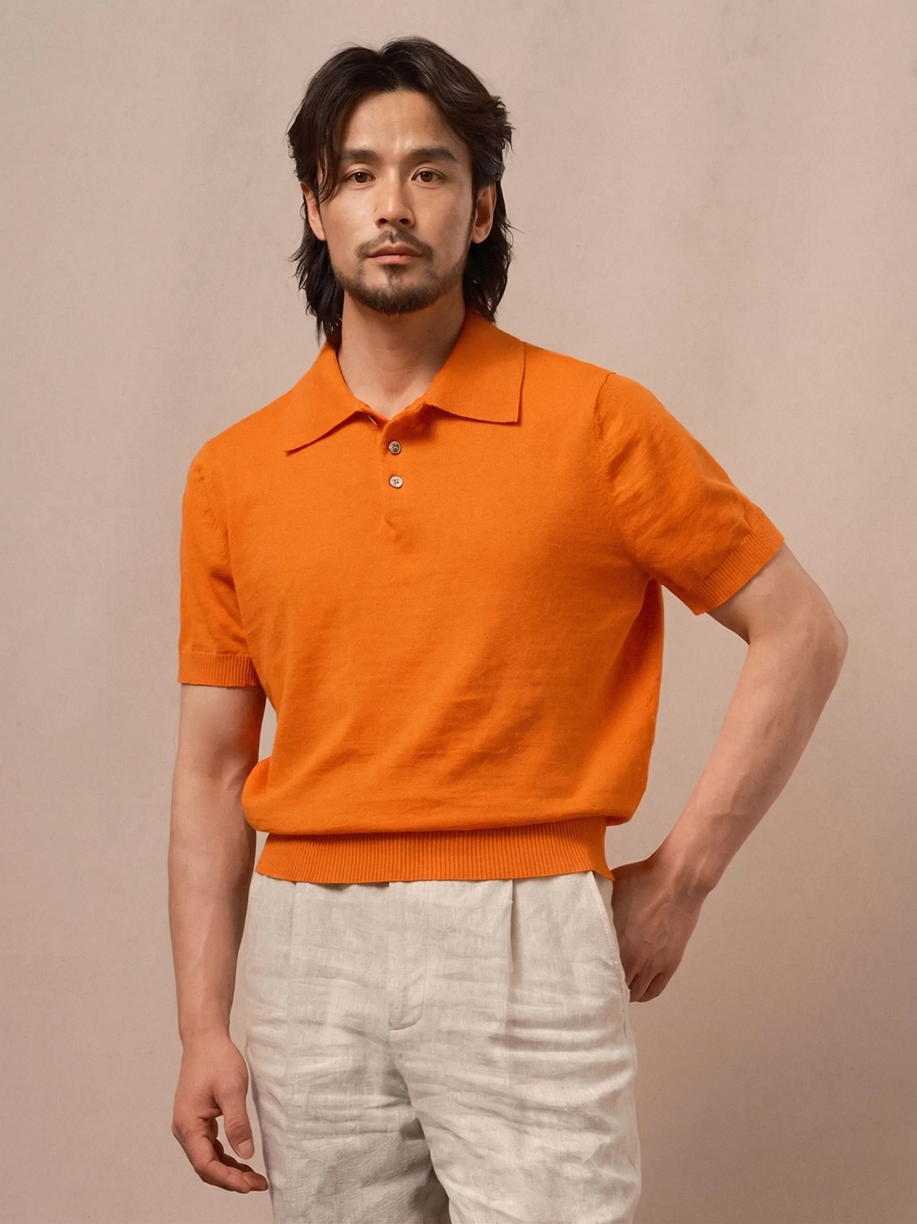 Cotton Linen Knit Polo - Image 5