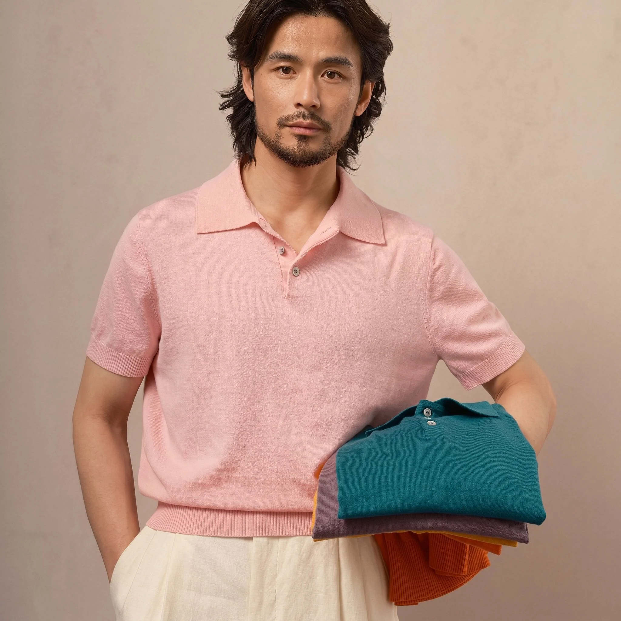 Cotton Linen Knit Polo - Image 6