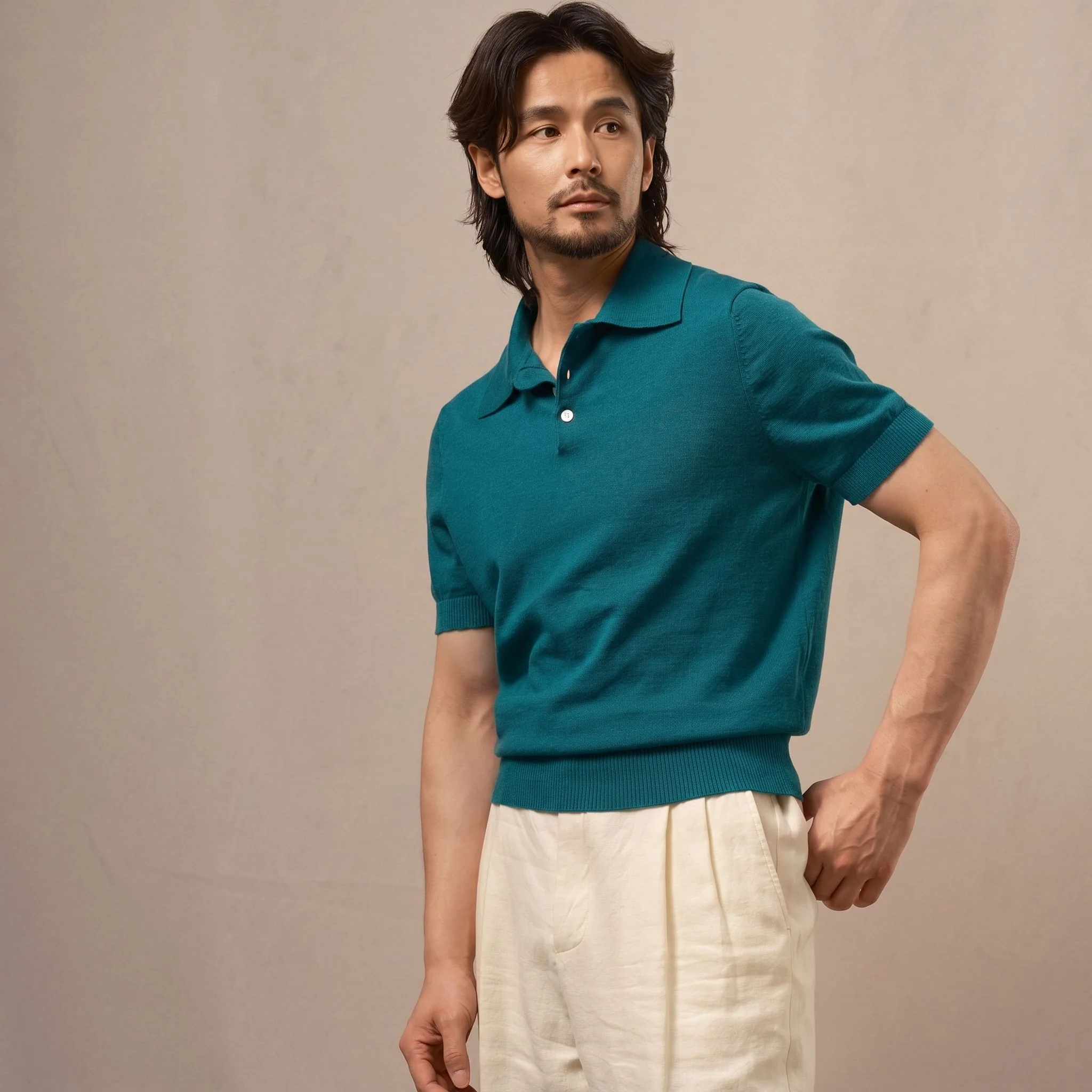 Cotton Linen Knit Polo - Image 8