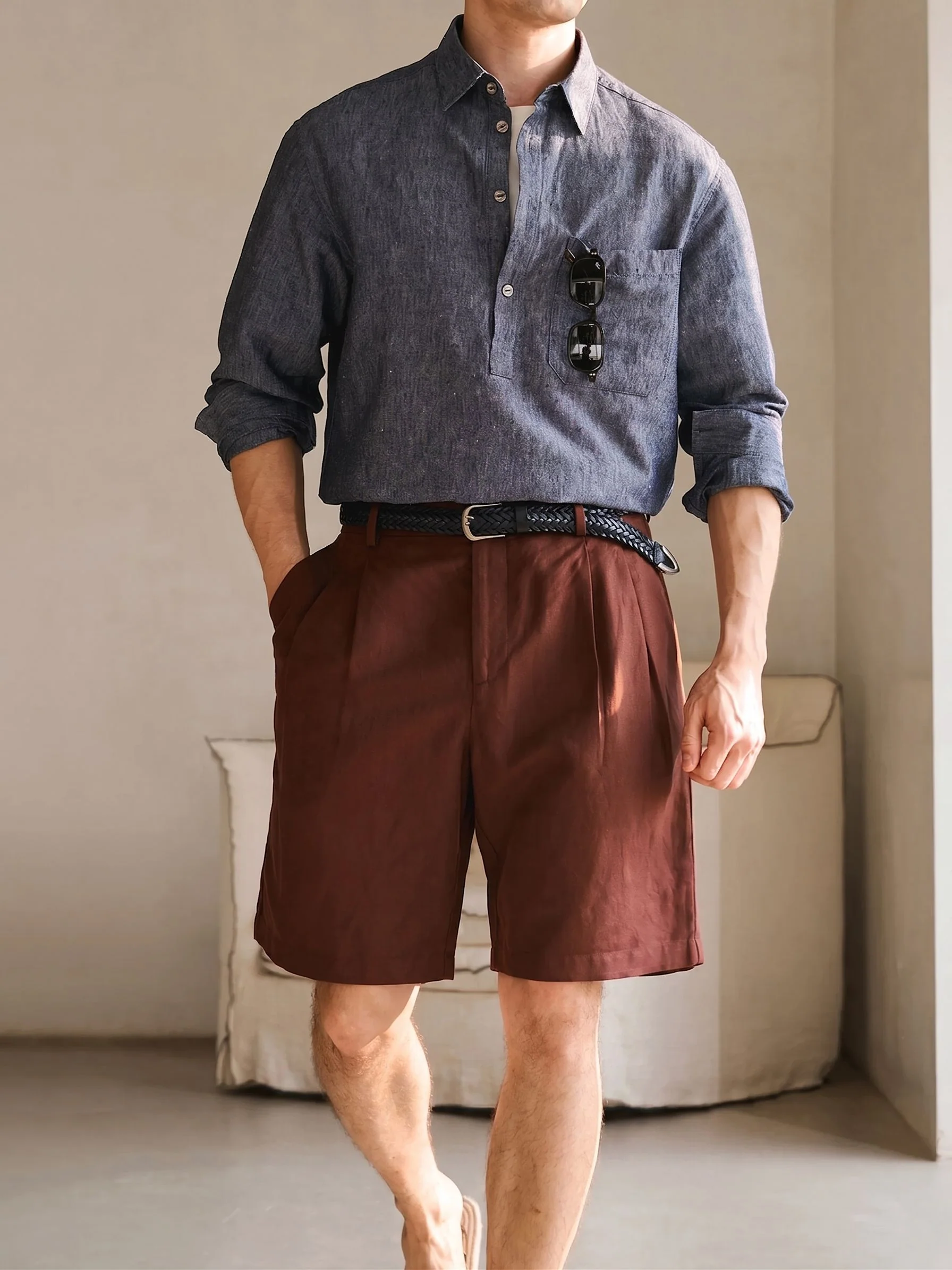 Cotton-Linen Popover Shirt - Image 2