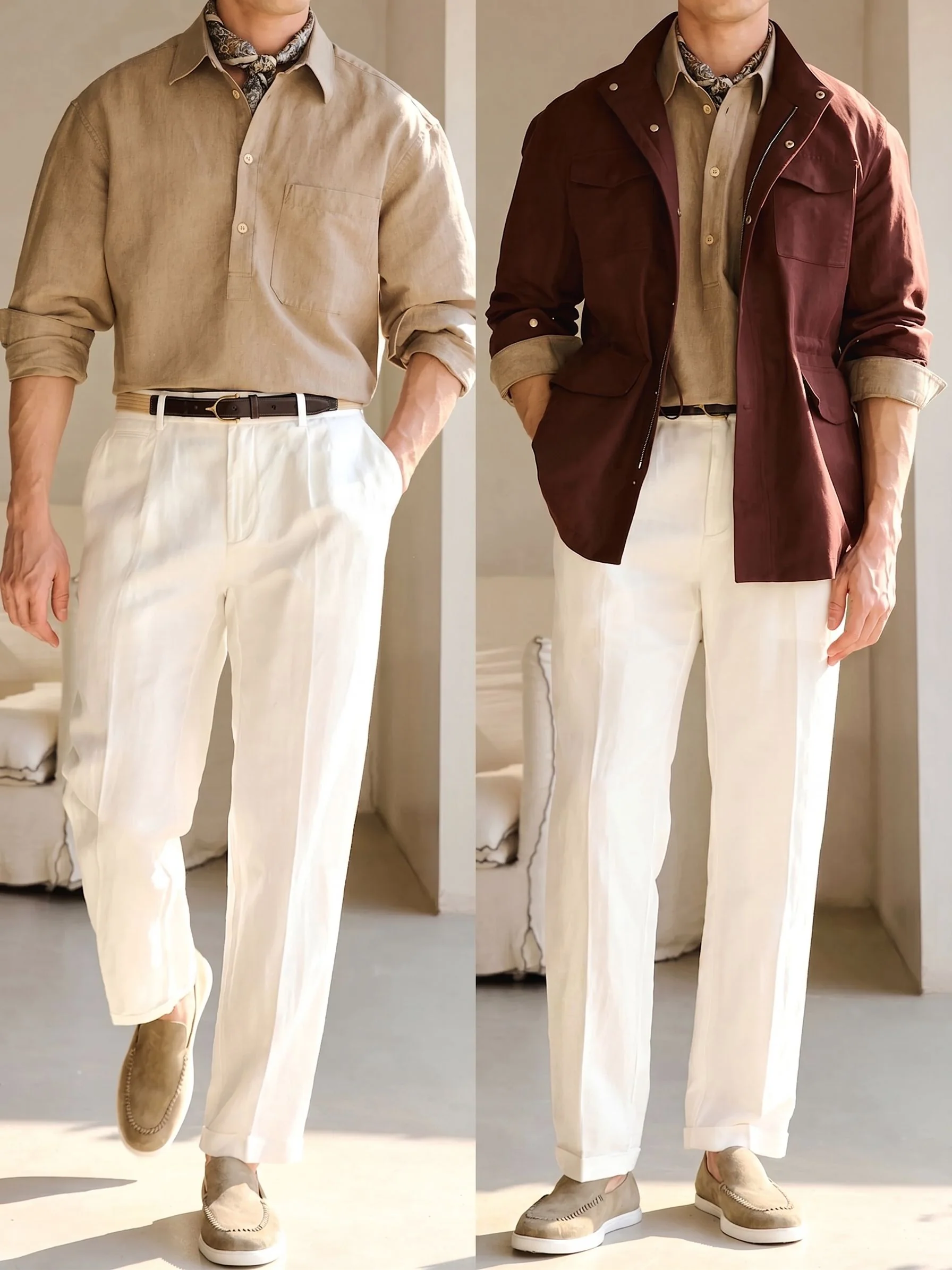 Cotton-Linen Popover Shirt - Image 5