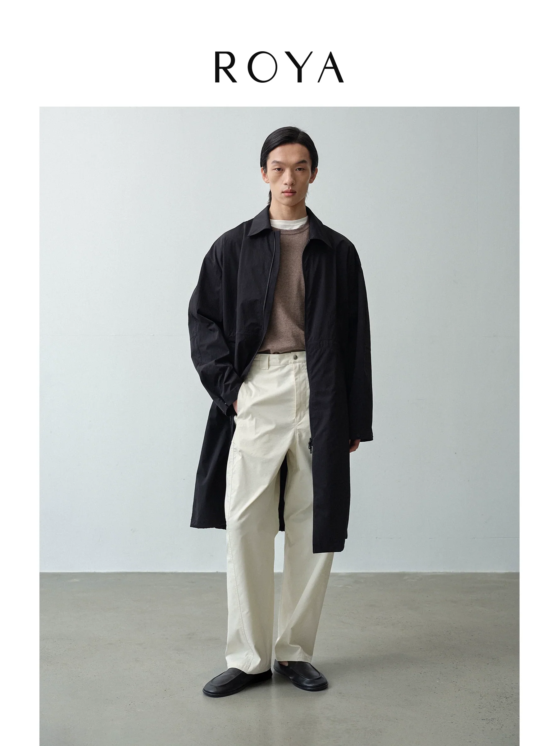 Cotton-Nylon Twill Wide-Leg Pants - Image 3