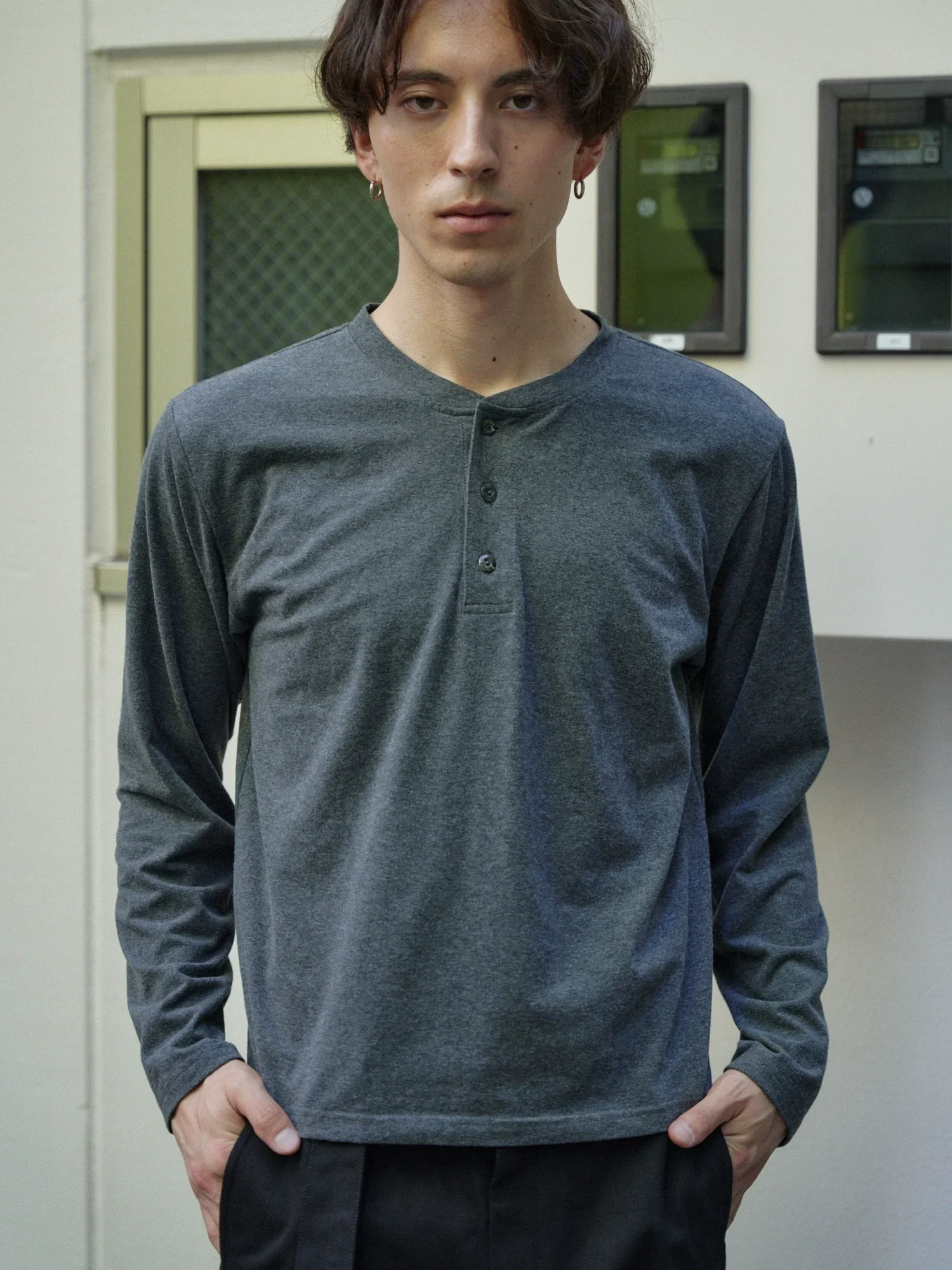 Cotton Stretch Henley Long-Sleeve Tee - Image 3