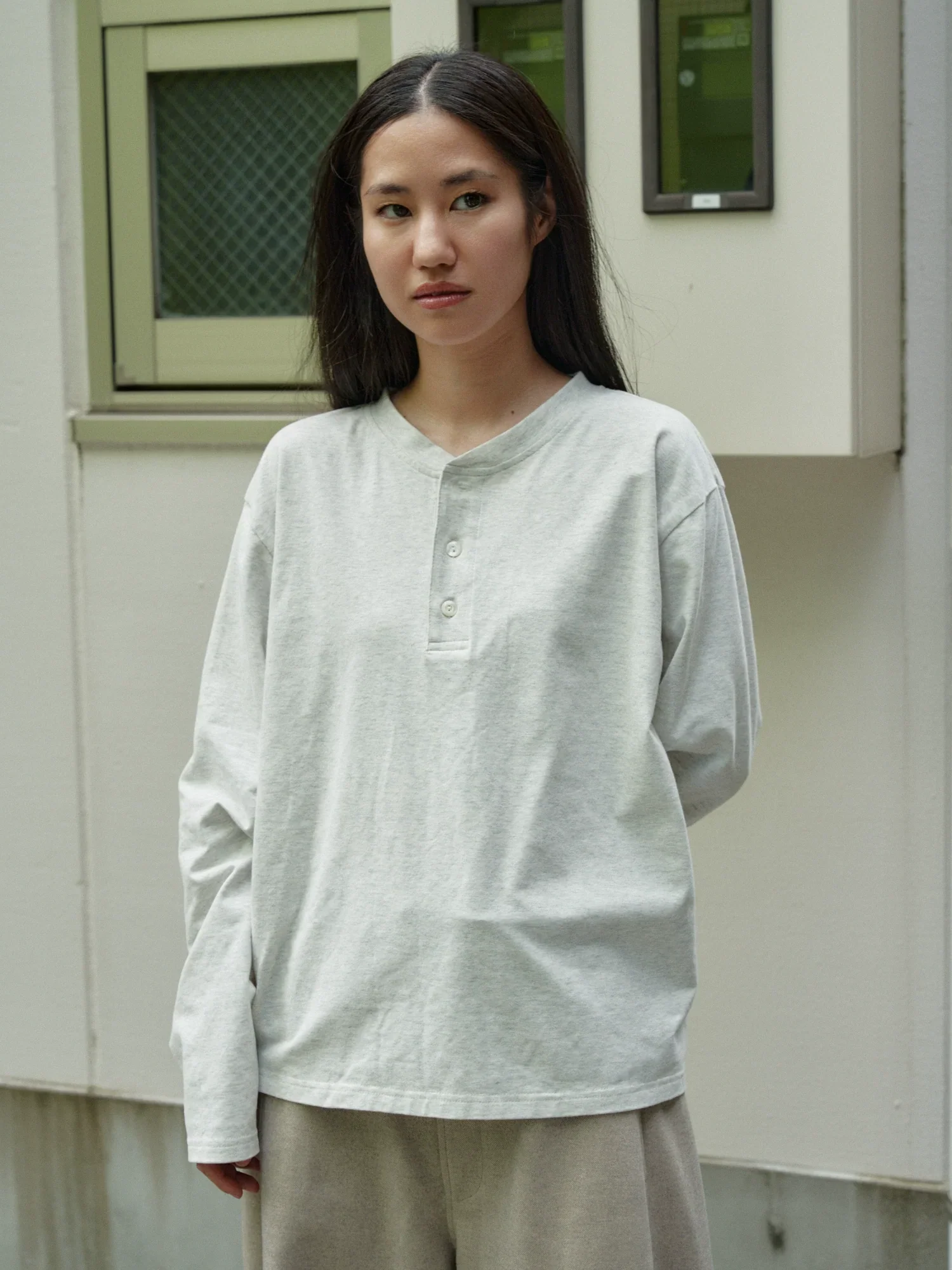 Cotton Stretch Henley Long-Sleeve Tee - Image 5