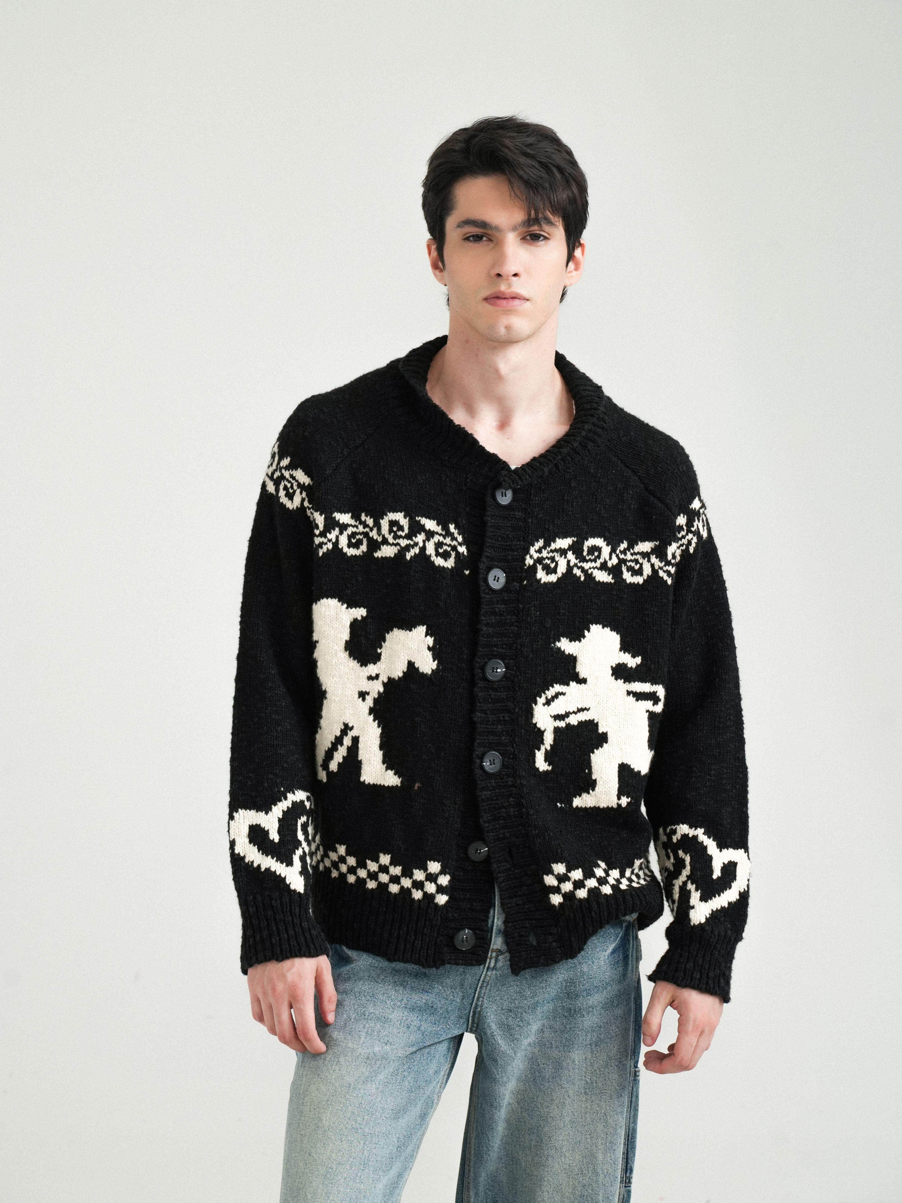 Cowboy Intarsia Cardigan